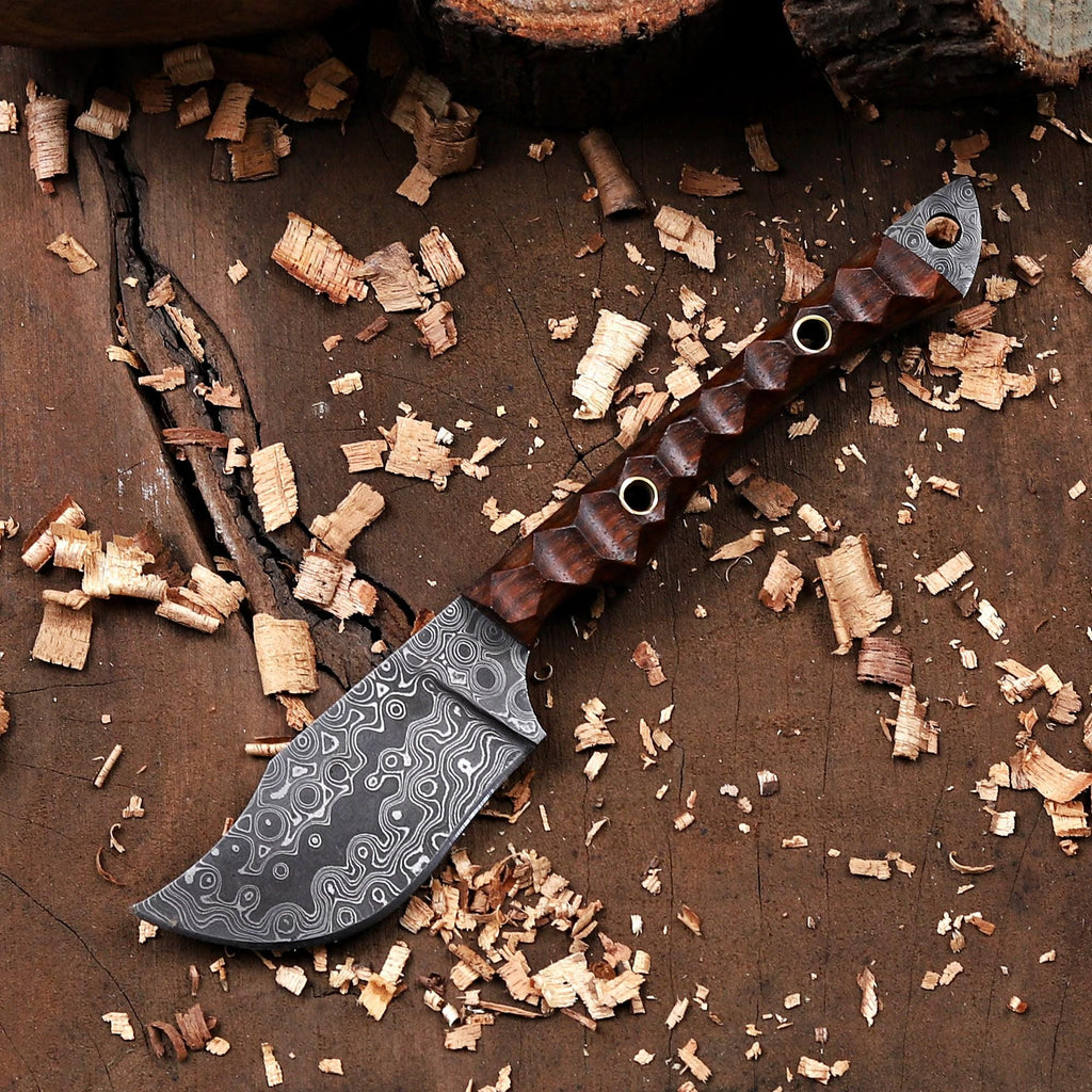 Personalized Damascus Steel EDC Fixed Blade Knife