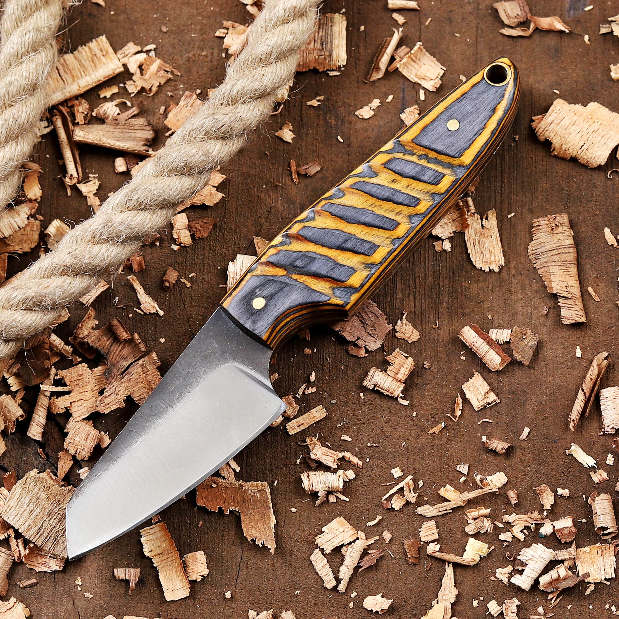 EDC Fixed Blade Knife with Cross Body Sheath