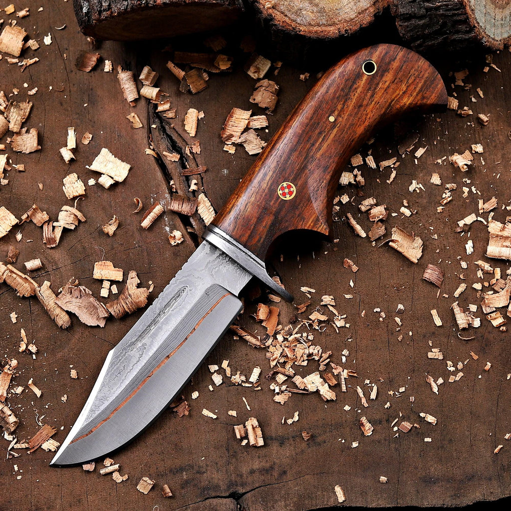 Handmade Copper Damascus Hunting Knife