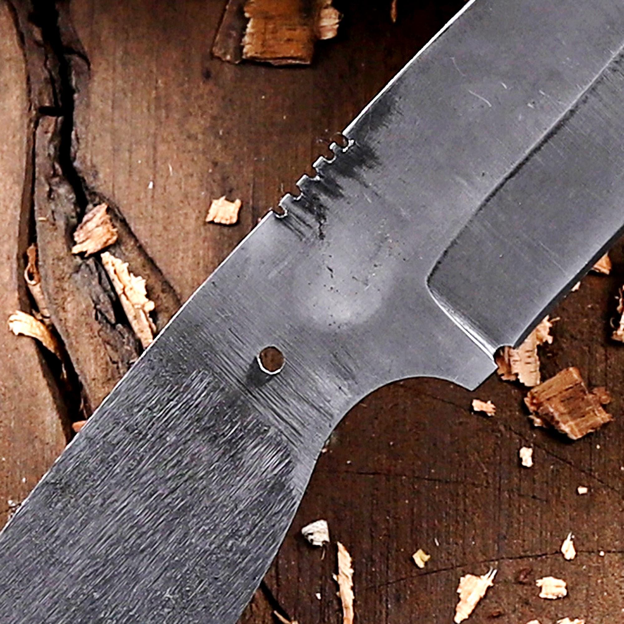 Personalized Skinner Knife Blank Blade - Full Tang Acid Washed Knife Blanks Kit - DIY Gift For Knife makers, Hunters & Outdoorsmen