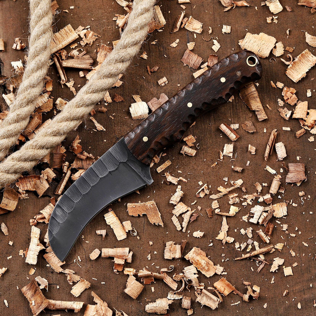 Personalized EDC Hawkbill Knife with Sheath – Custom Fixed Blade Knives Gift for Men, Laser Engraved Gifts for Groomsmen, Husband, Father