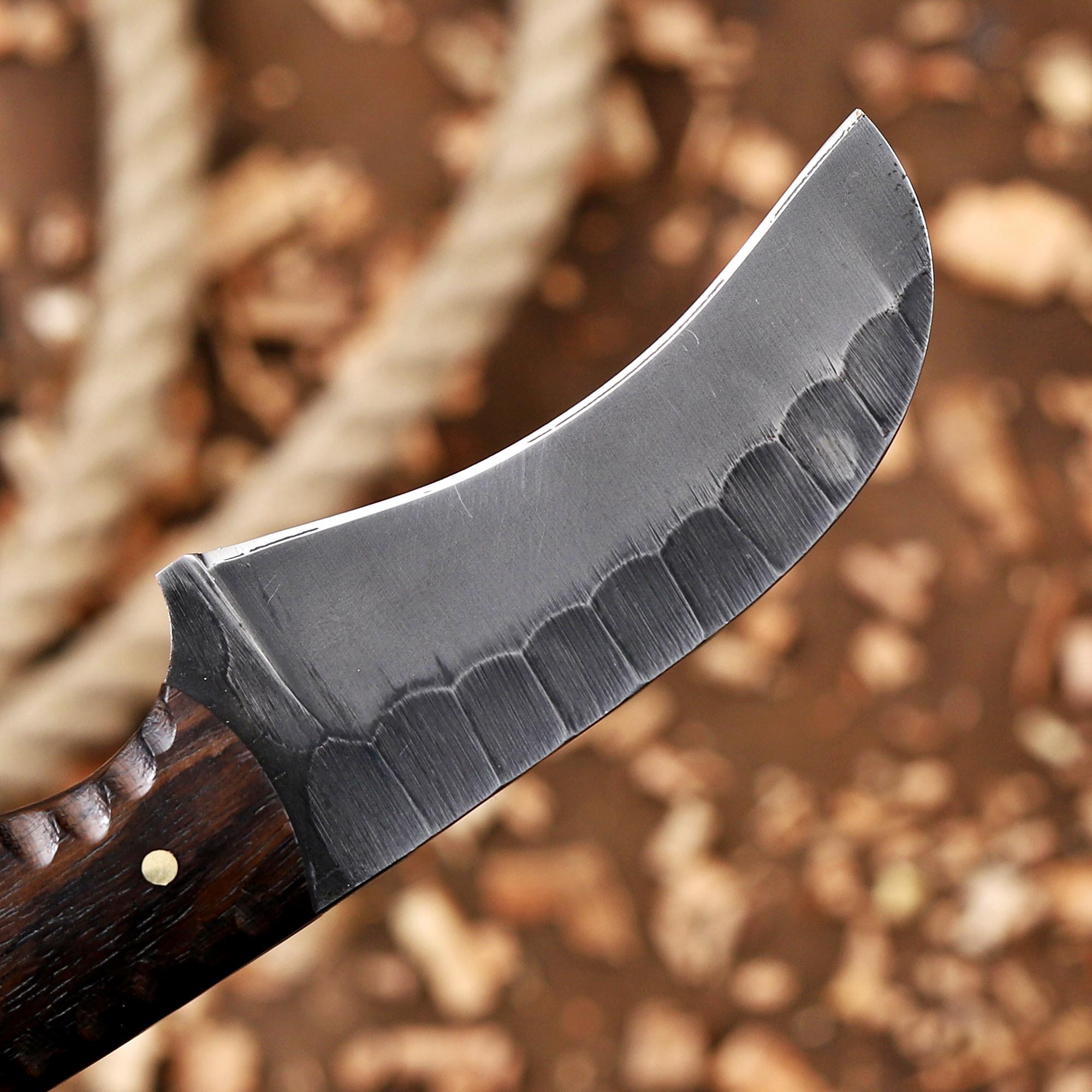 Personalized EDC Hawkbill Knife with Sheath – Custom Fixed Blade Knives Gift for Men, Laser Engraved Gifts for Groomsmen, Husband, Father