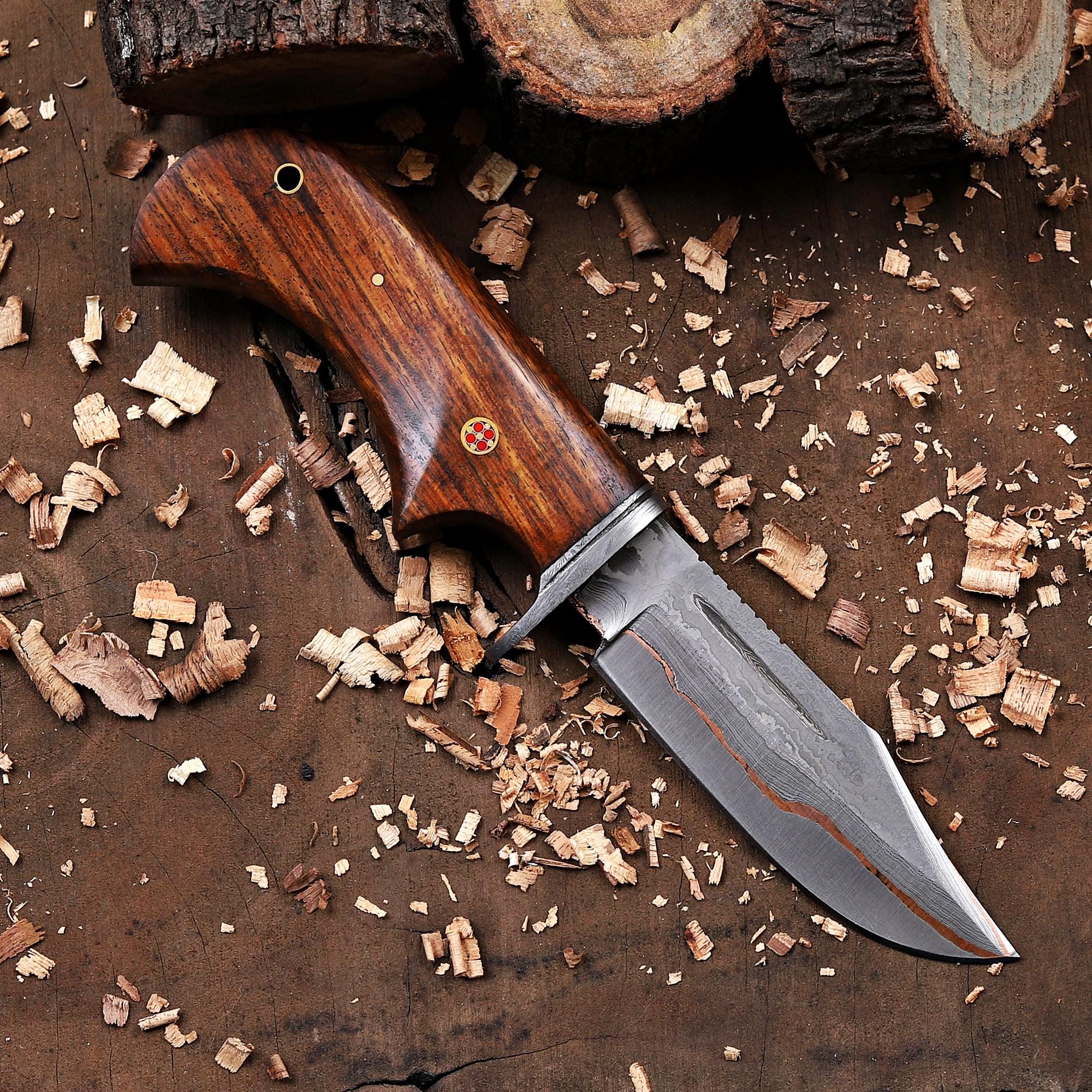 Handmade Copper Damascus Hunting Knife