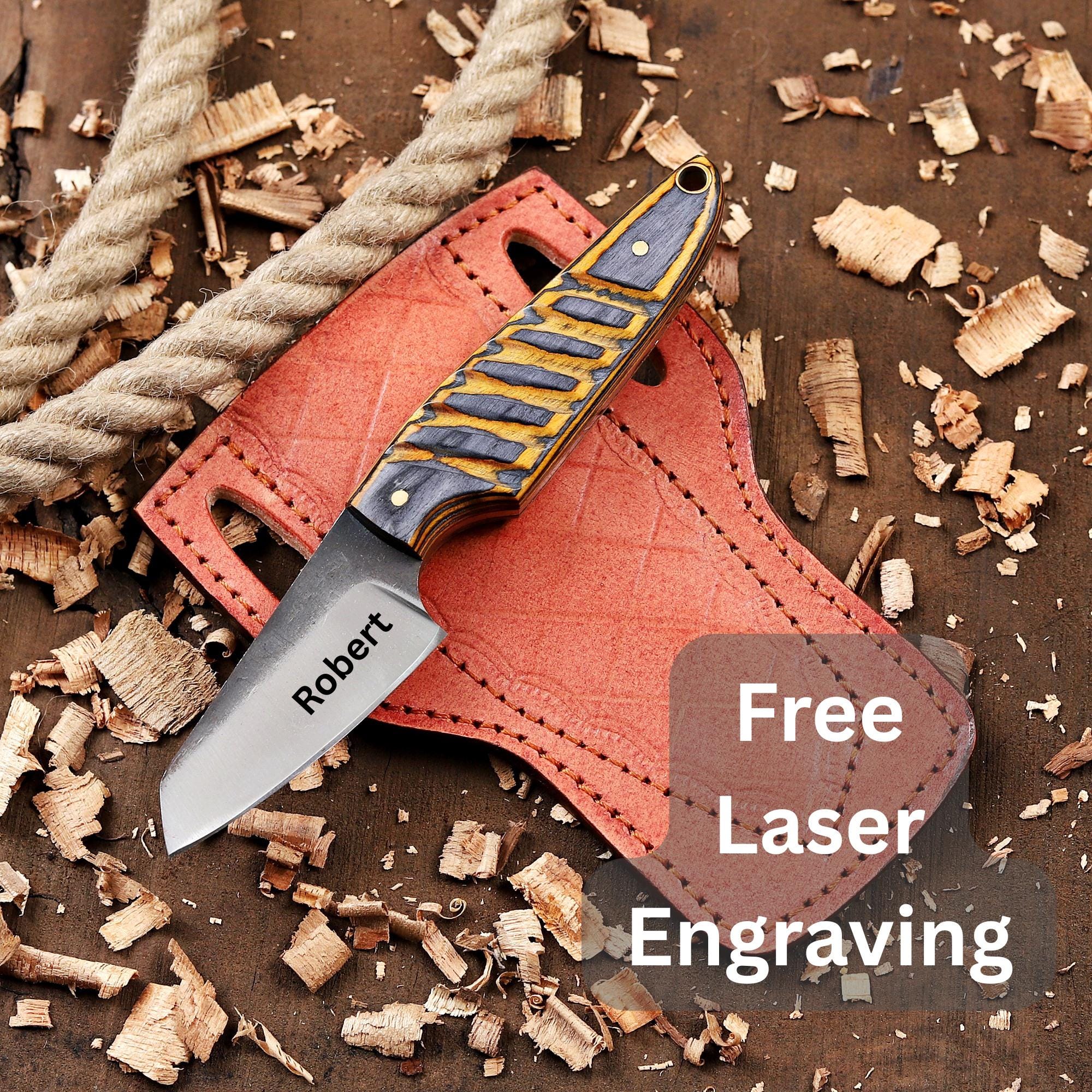EDC Fixed Blade Knife with Cross Body Sheath