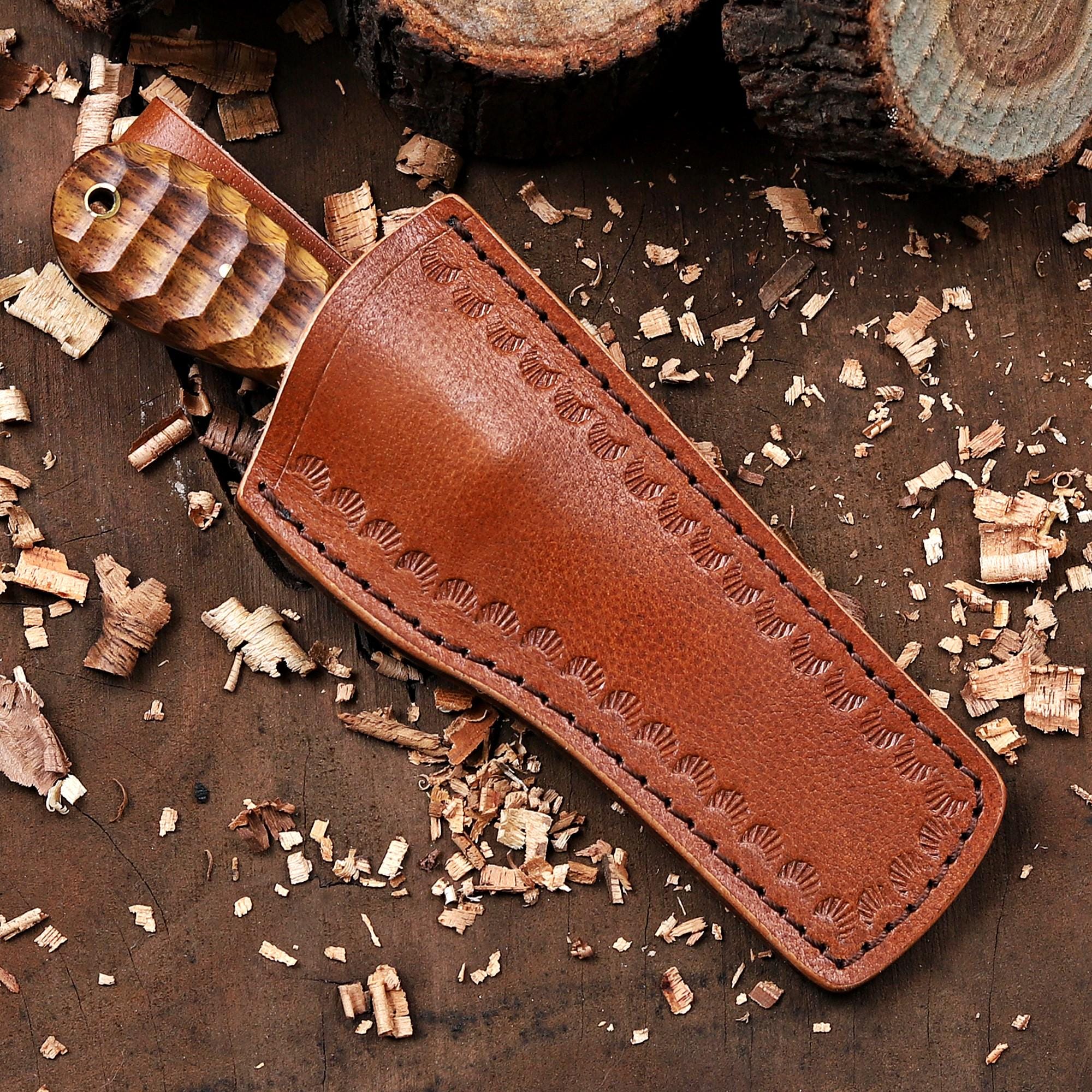 Personalized Bull Cutter Knife with Vertical Sheath