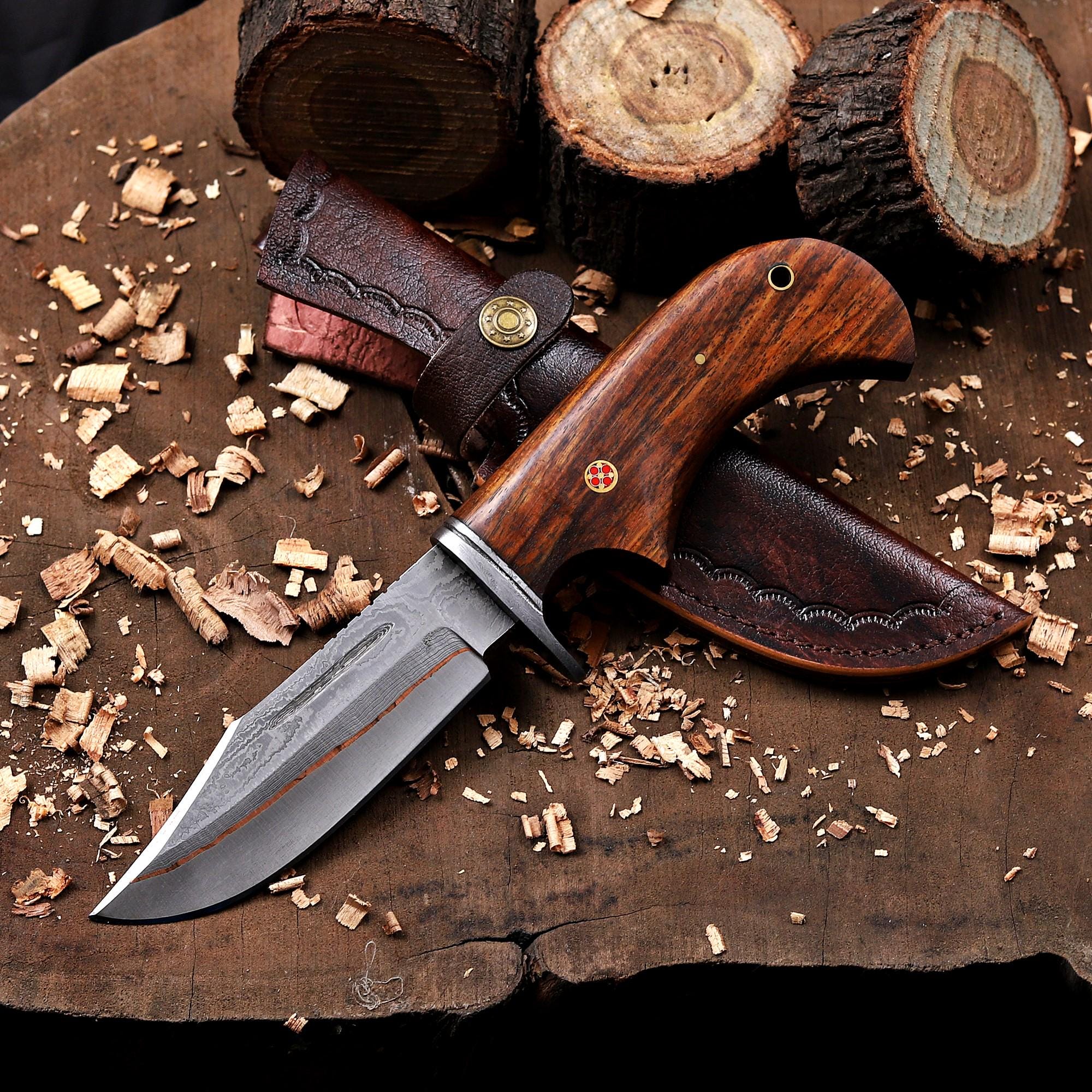 Handmade Copper Damascus Hunting Knife