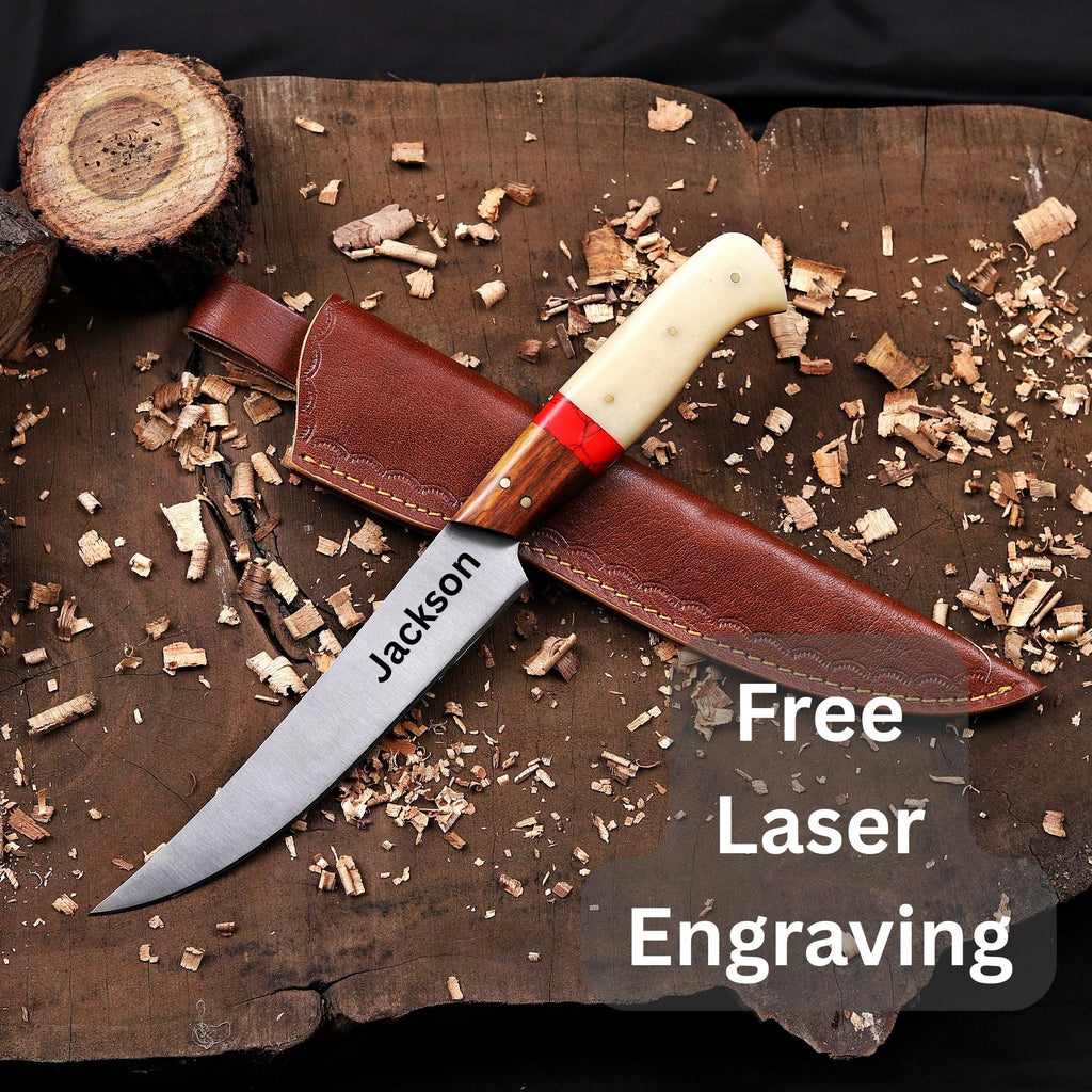 Custom Engraved Fillet Knife with Sheath