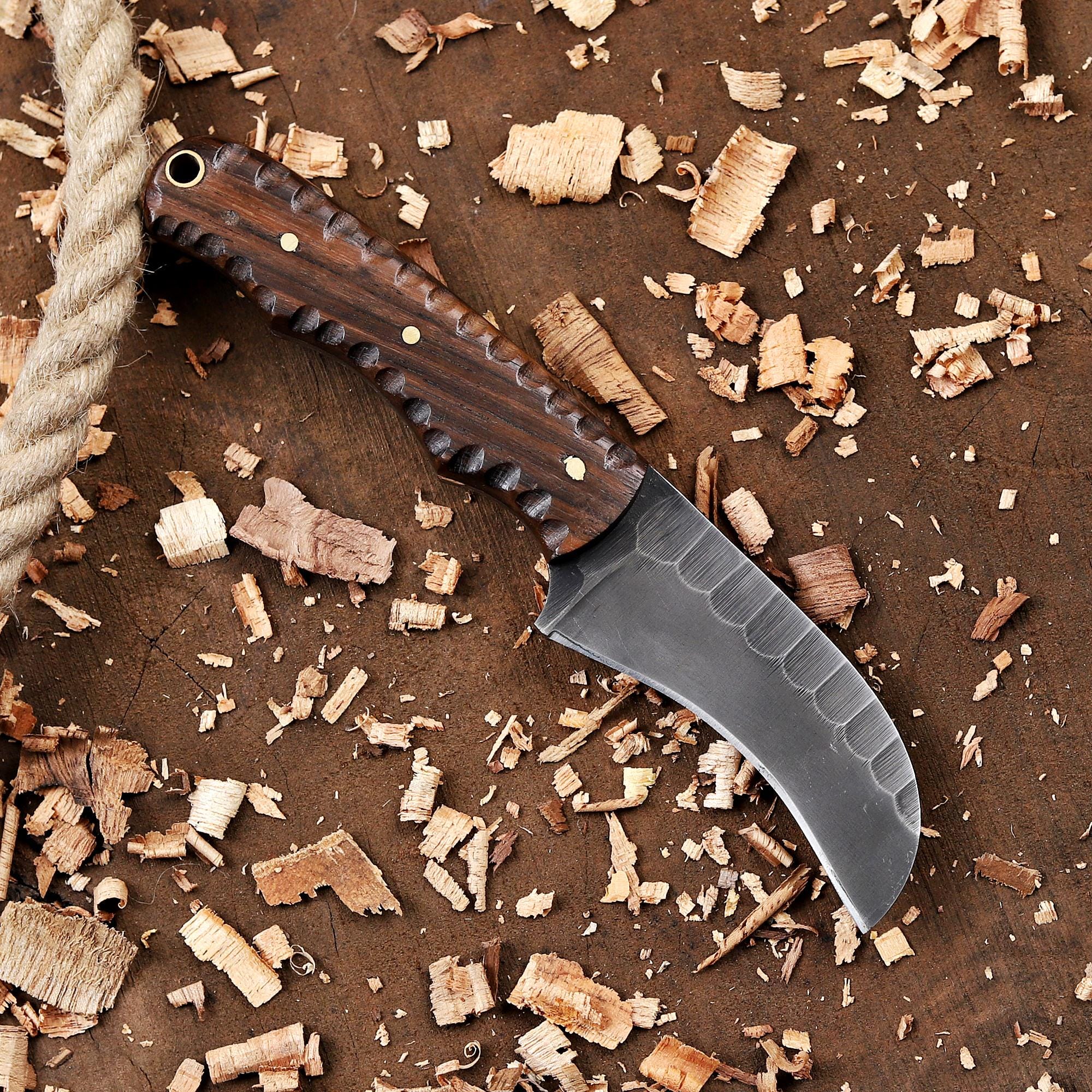 Personalized EDC Hawkbill Knife with Sheath – Custom Fixed Blade Knives Gift for Men, Laser Engraved Gifts for Groomsmen, Husband, Father