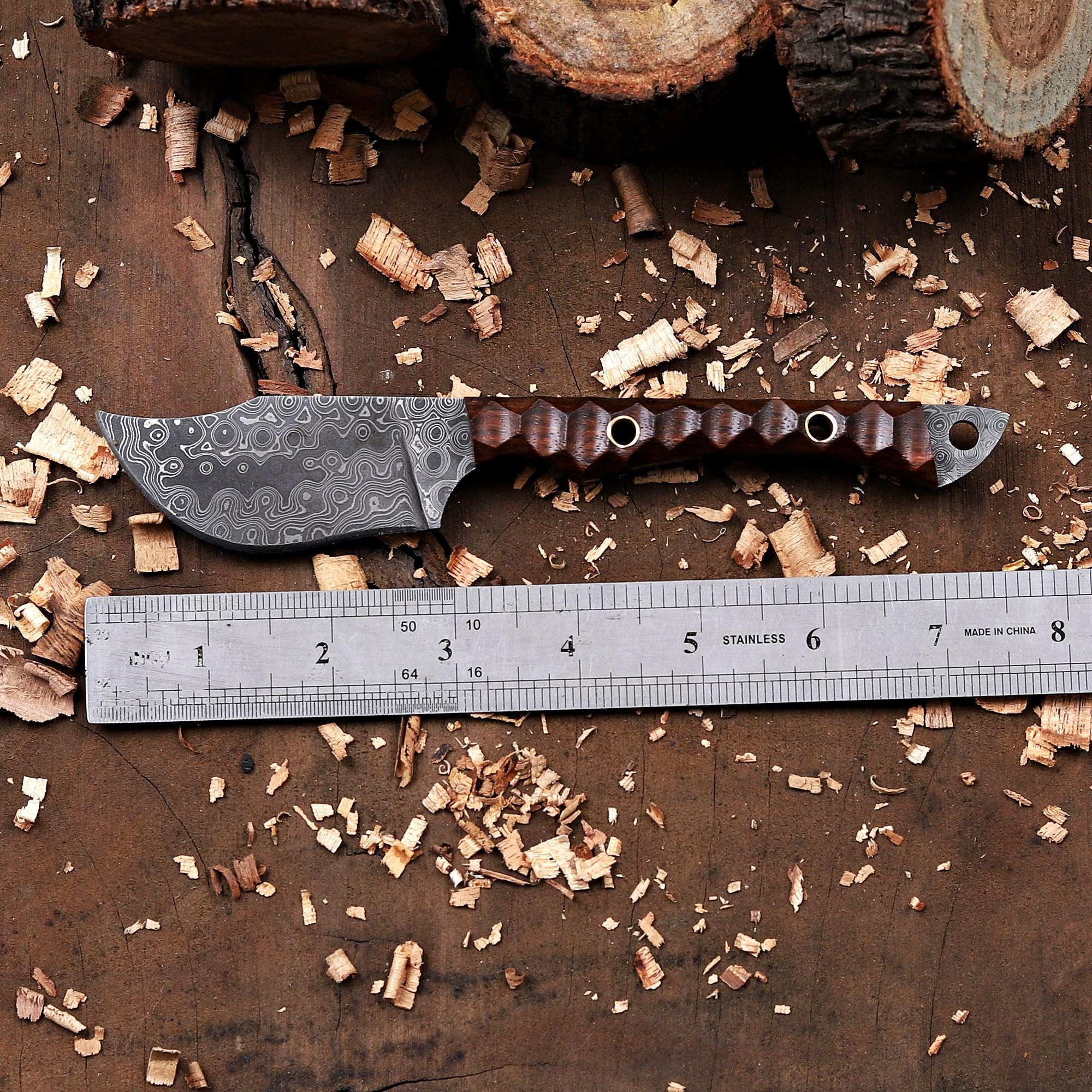 Personalized Damascus Steel EDC Fixed Blade Knife