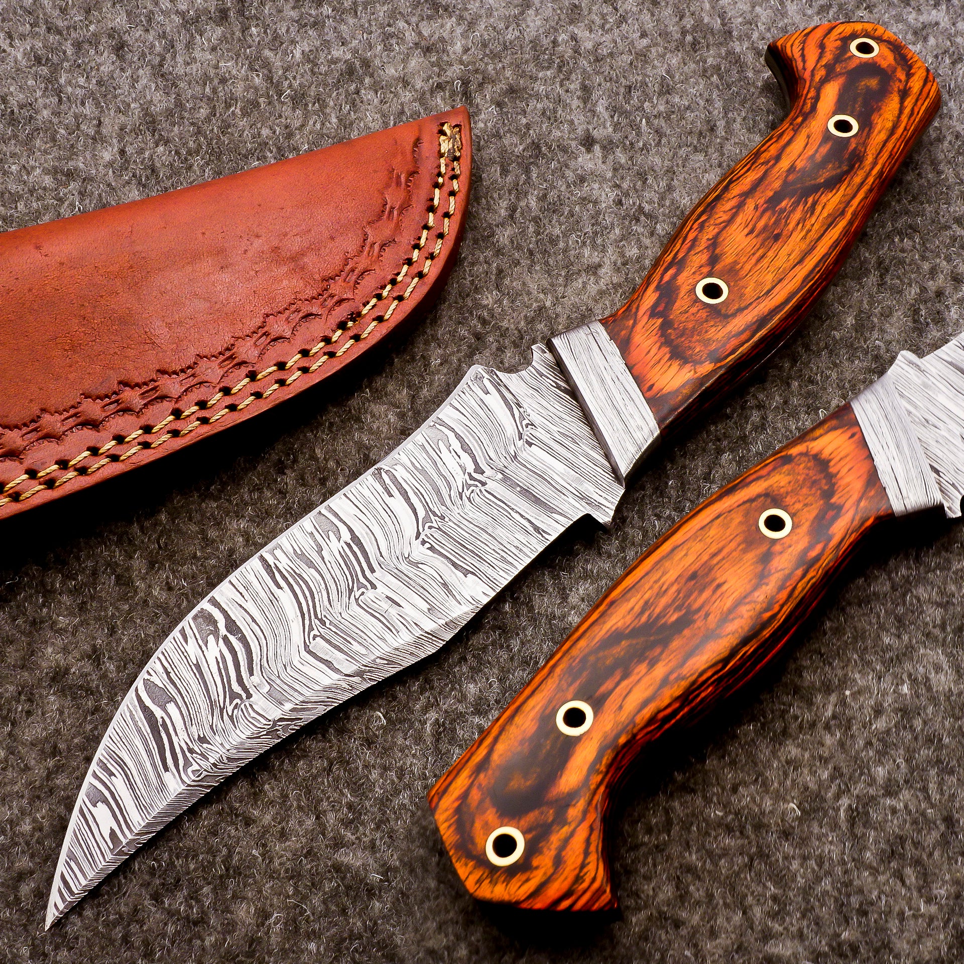 Handmade Damascus Fixed Blade Knife – Full Tang Outdoor Knife