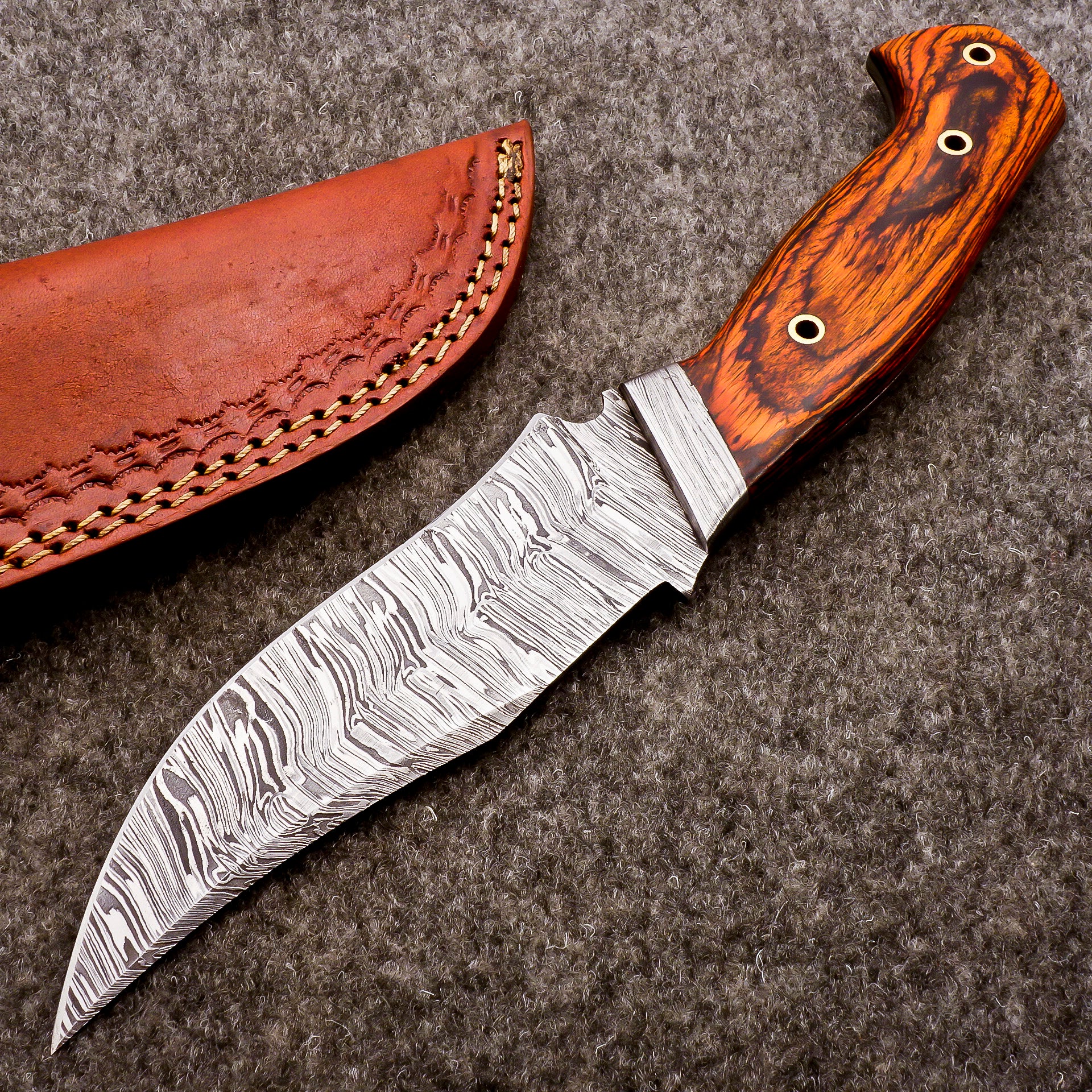 Handmade Damascus Fixed Blade Knife – Full Tang Outdoor Knife