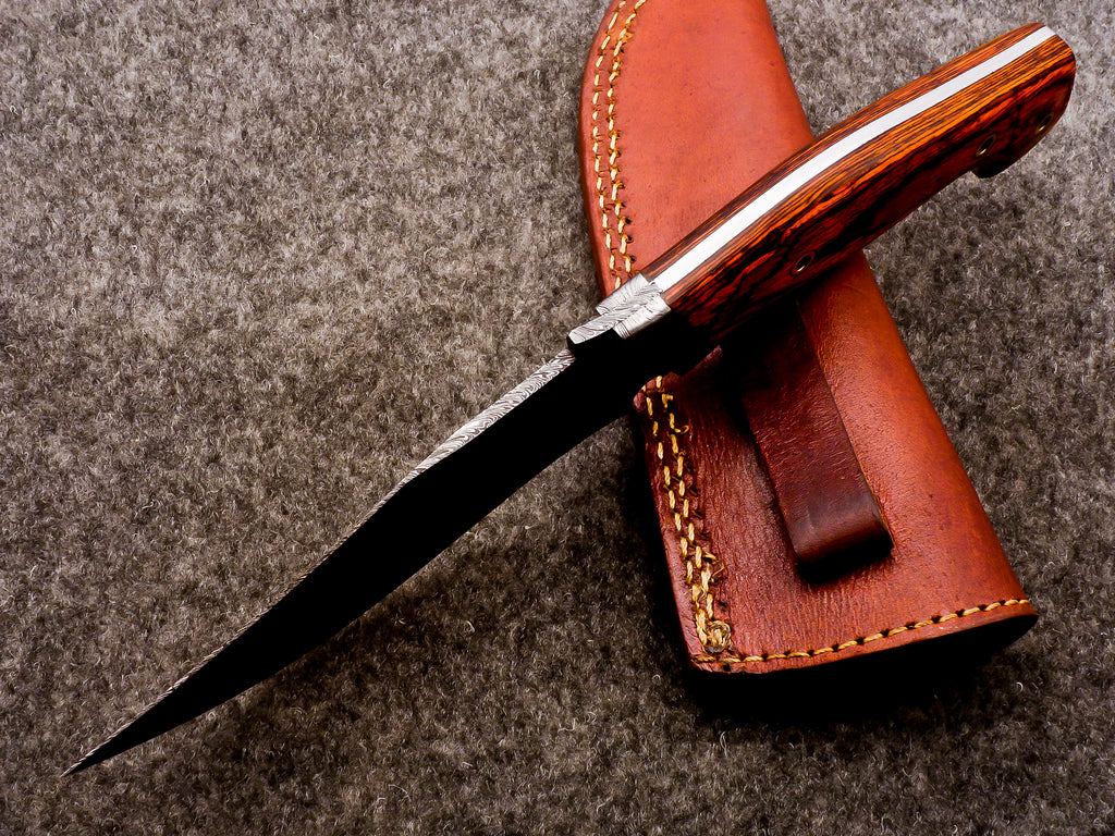 Handmade Damascus Fixed Blade Knife – Full Tang Outdoor Knife