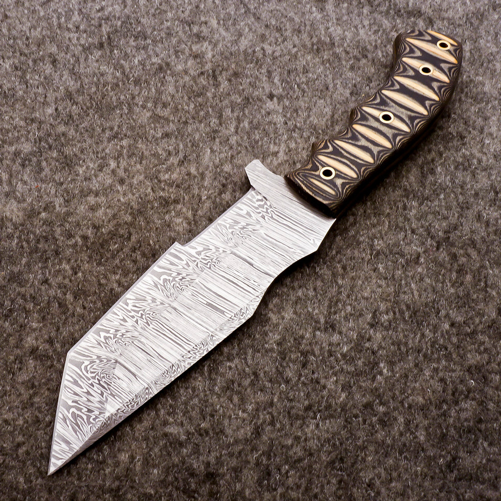 Damascus Steel Tanto Fixed Blade Hunting Knife