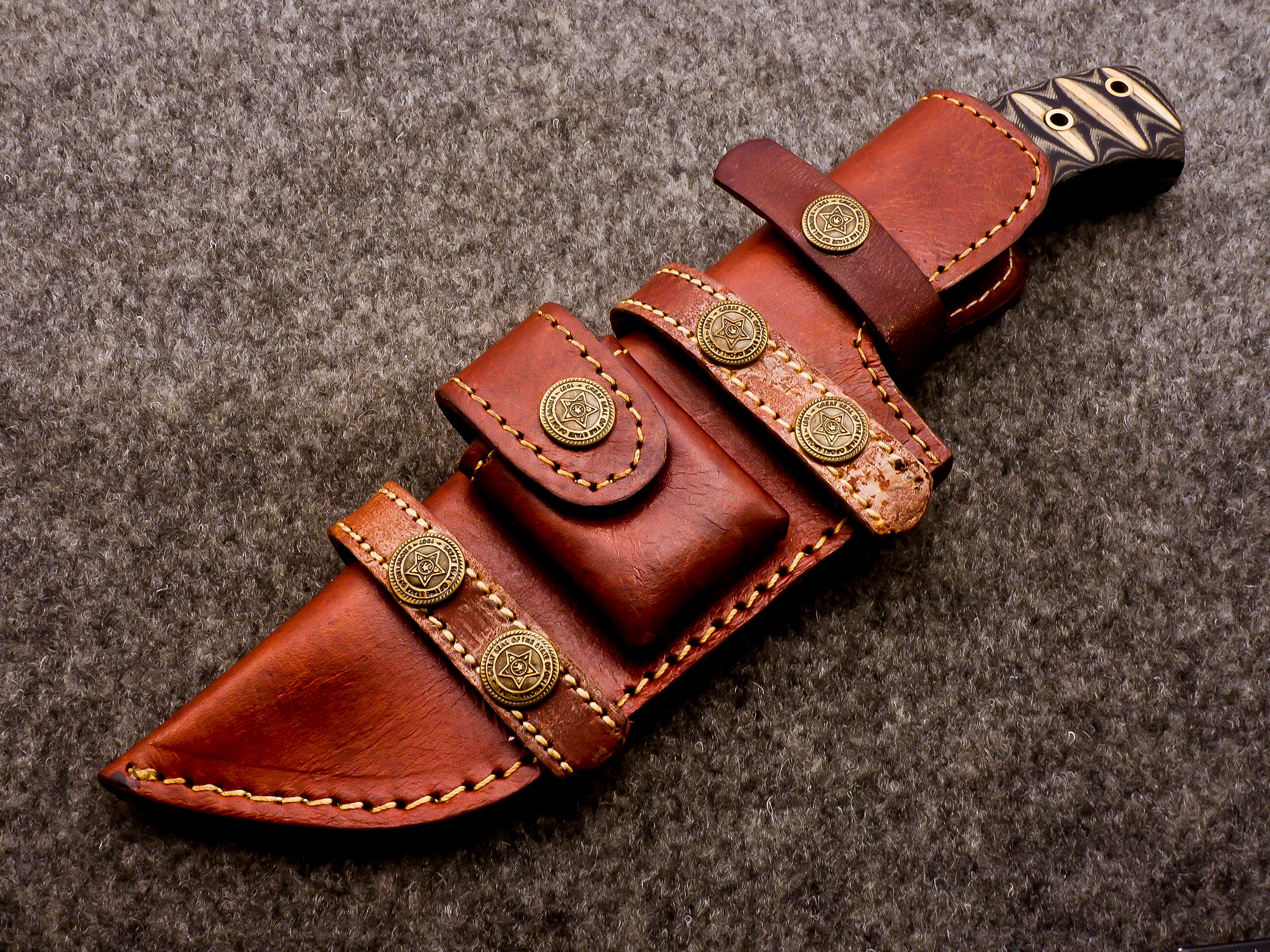 Damascus Steel Tanto Fixed Blade Hunting Knife