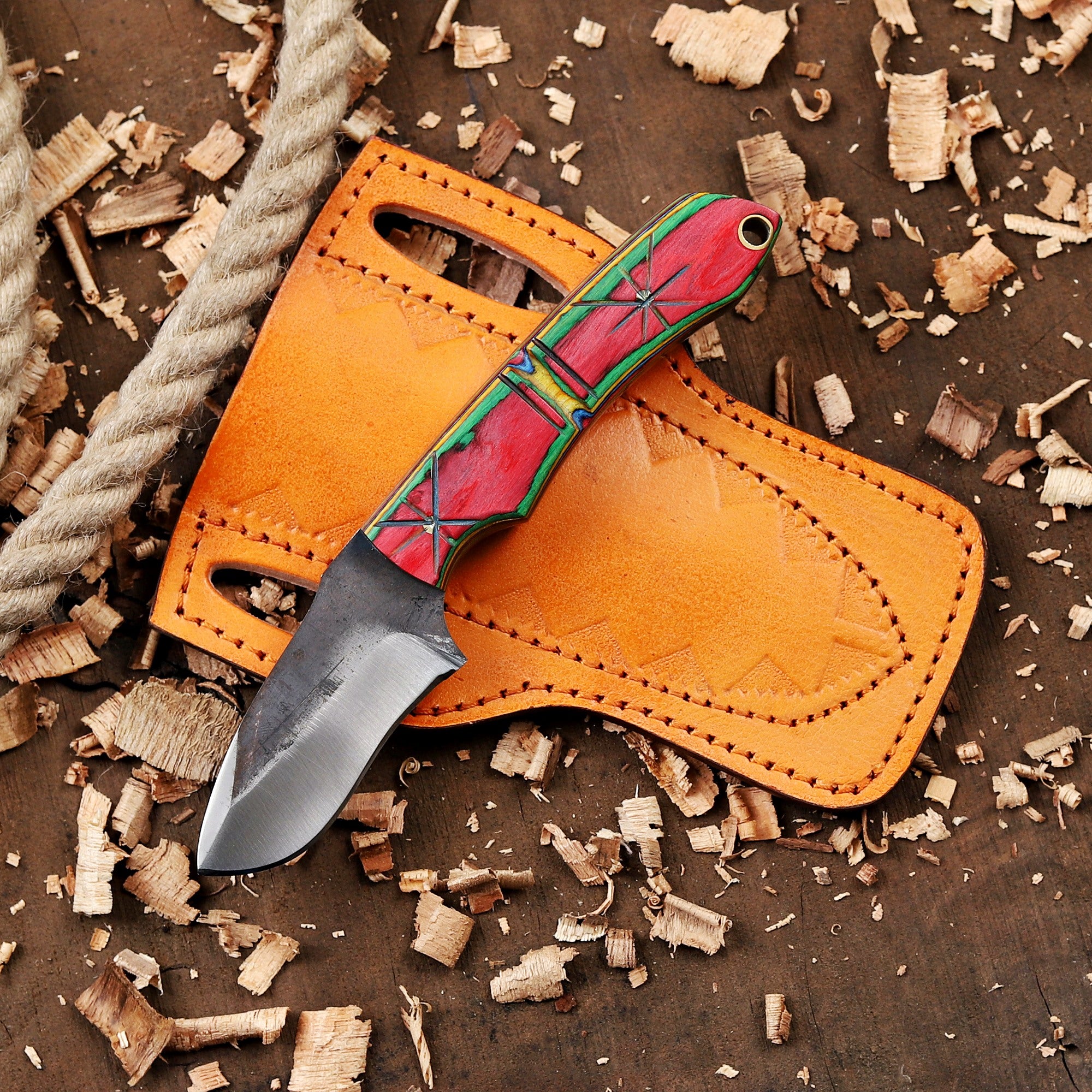 Personalized EDC Fixed Blade Knife with Sheath