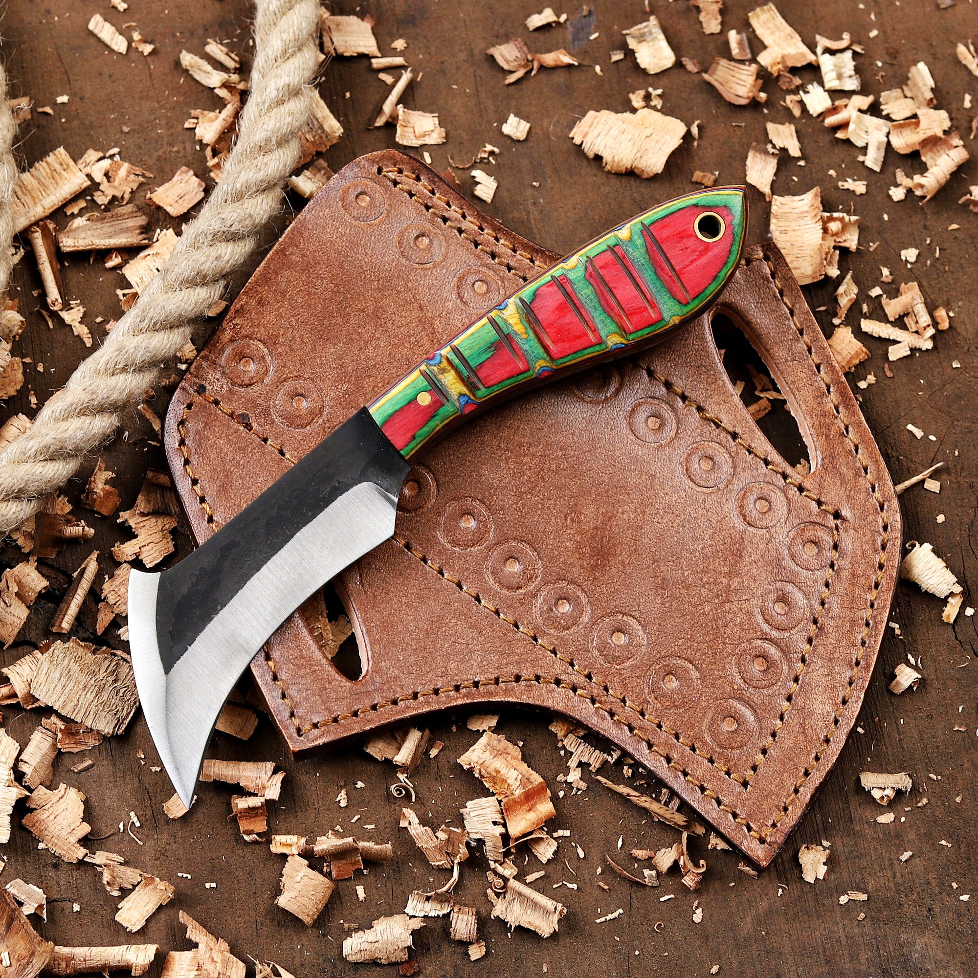 Personalized Hawkbill Knife with Sheath