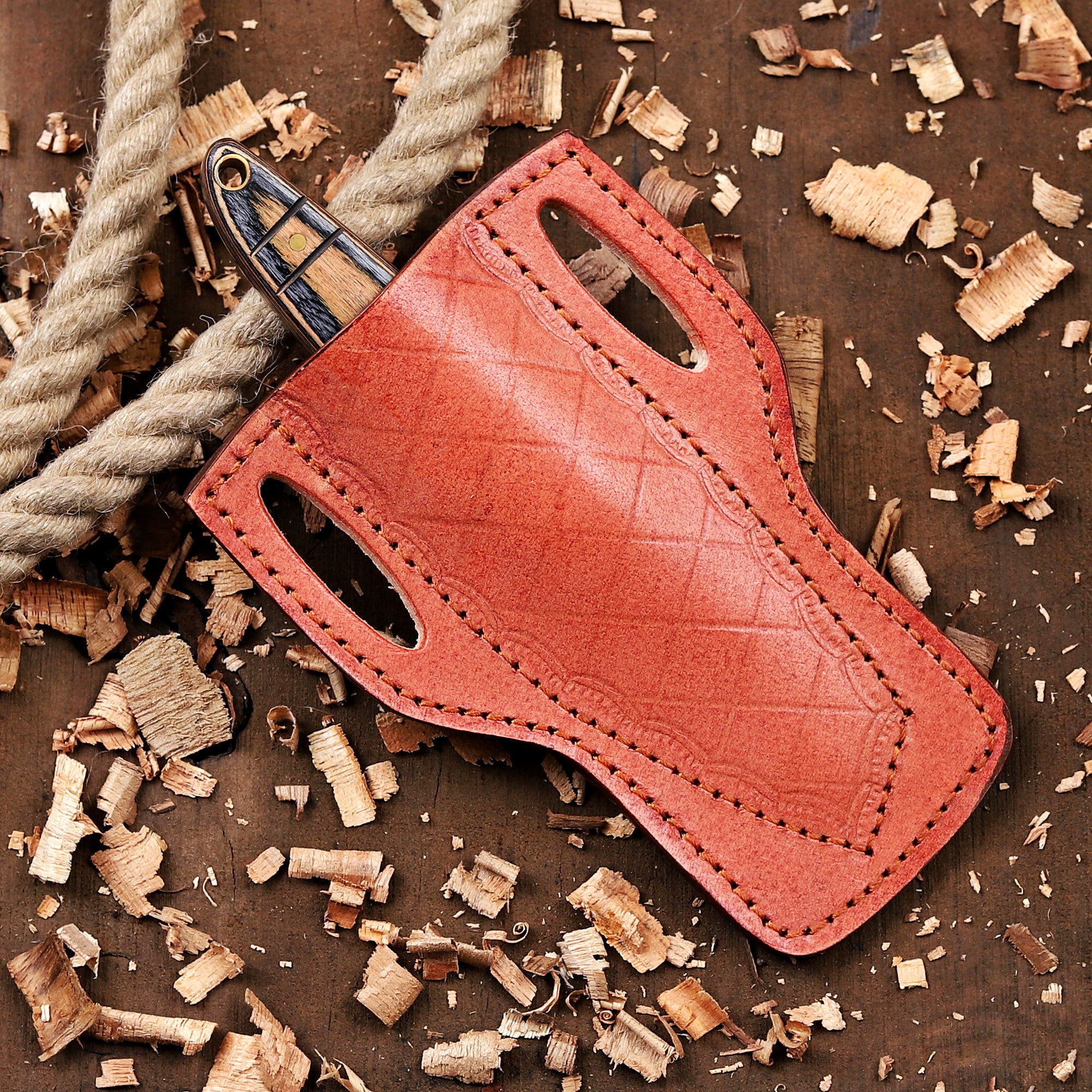 EDC Fixed Blade Knife with Cross Body Sheath