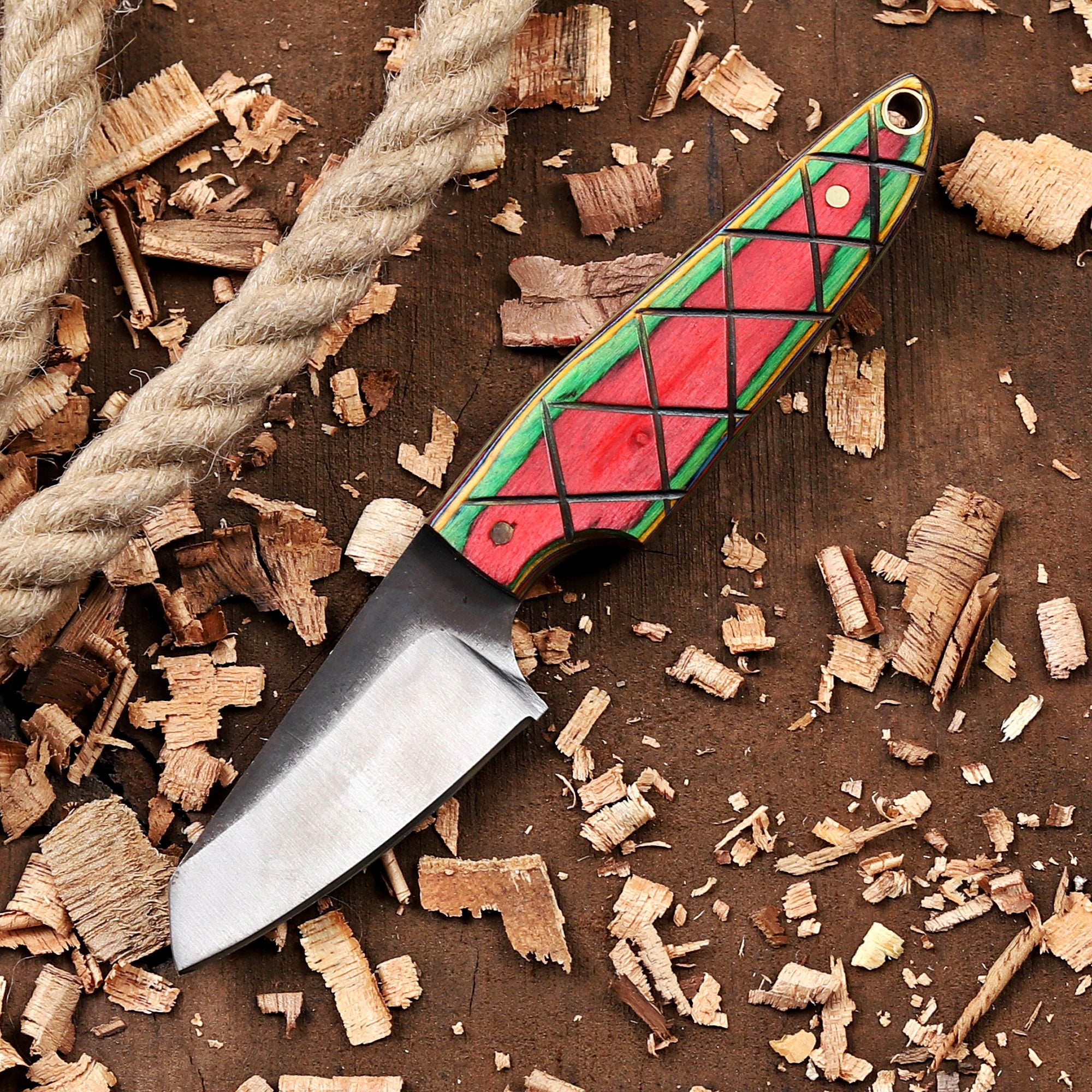 EDC Fixed Blade Knife with Cross Body Sheath