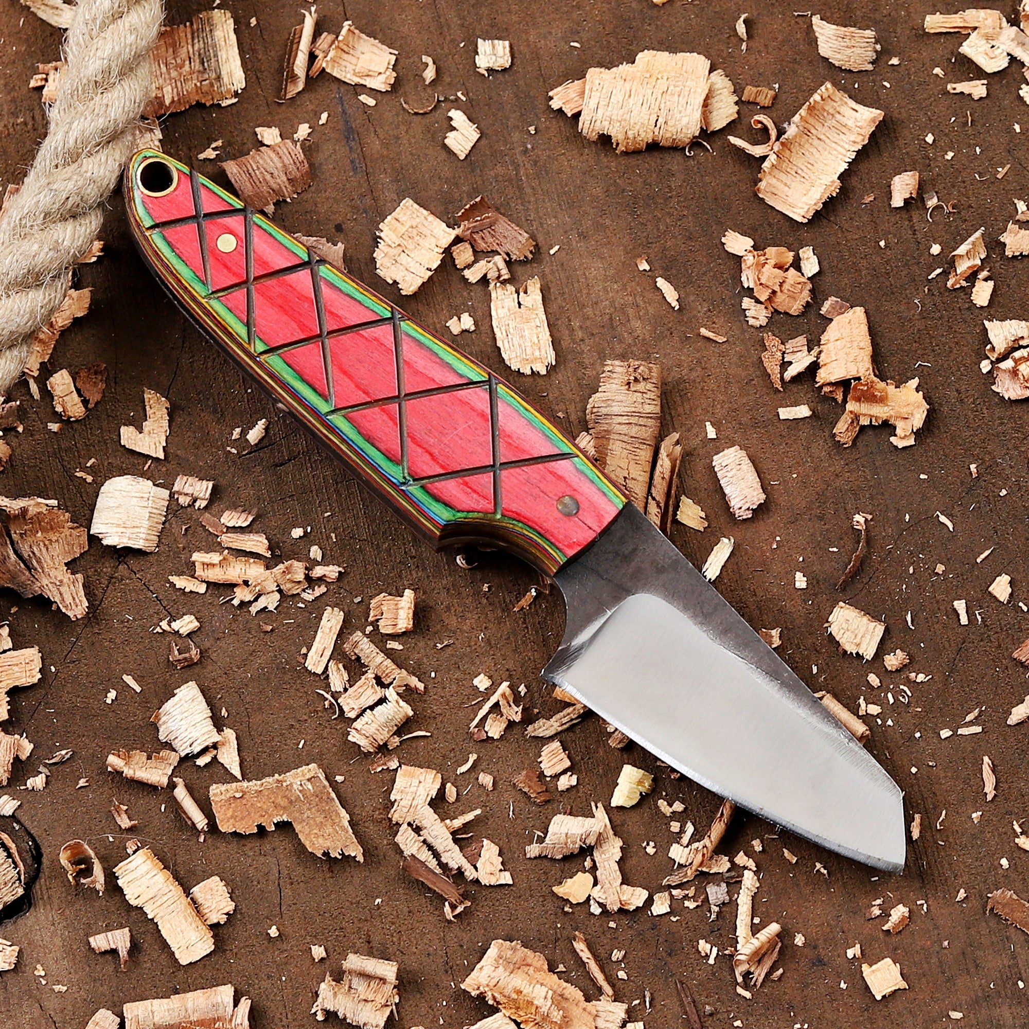 EDC Fixed Blade Knife with Cross Body Sheath