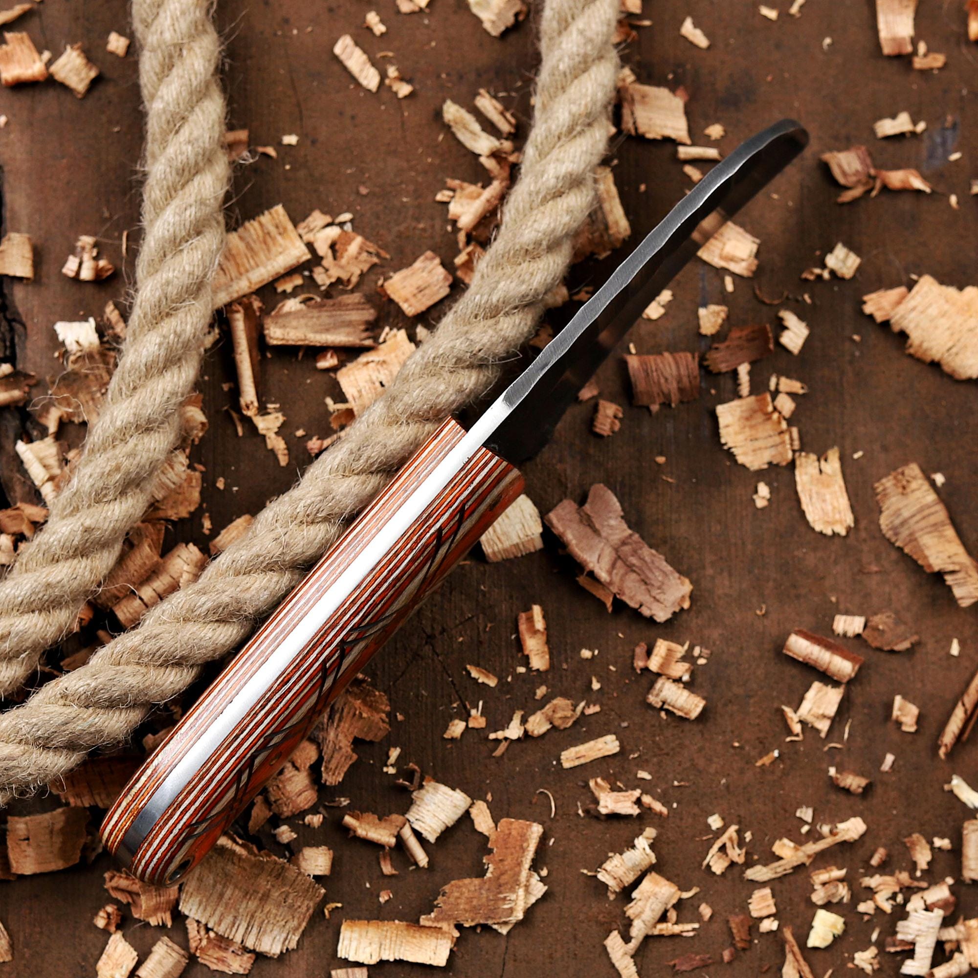Personalized EDC Hawkbill Knife with Sheath – Custom Fixed Blade Knives Gift for Men, Laser Engraved Gifts for Groomsmen, Husband, Father