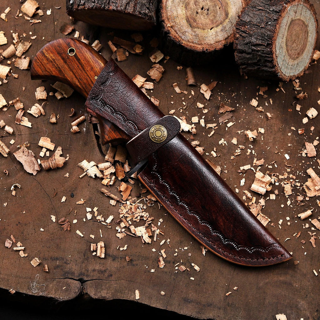 Handmade Copper Damascus Hunting Knife