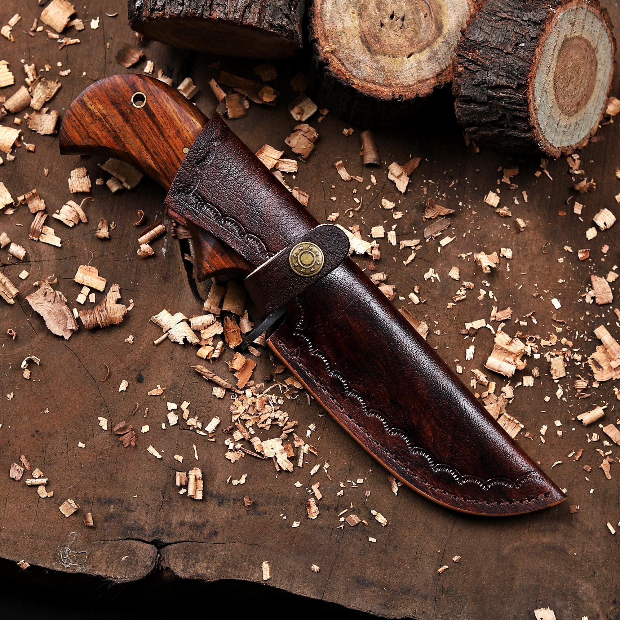 Handmade Copper Damascus Hunting Knife