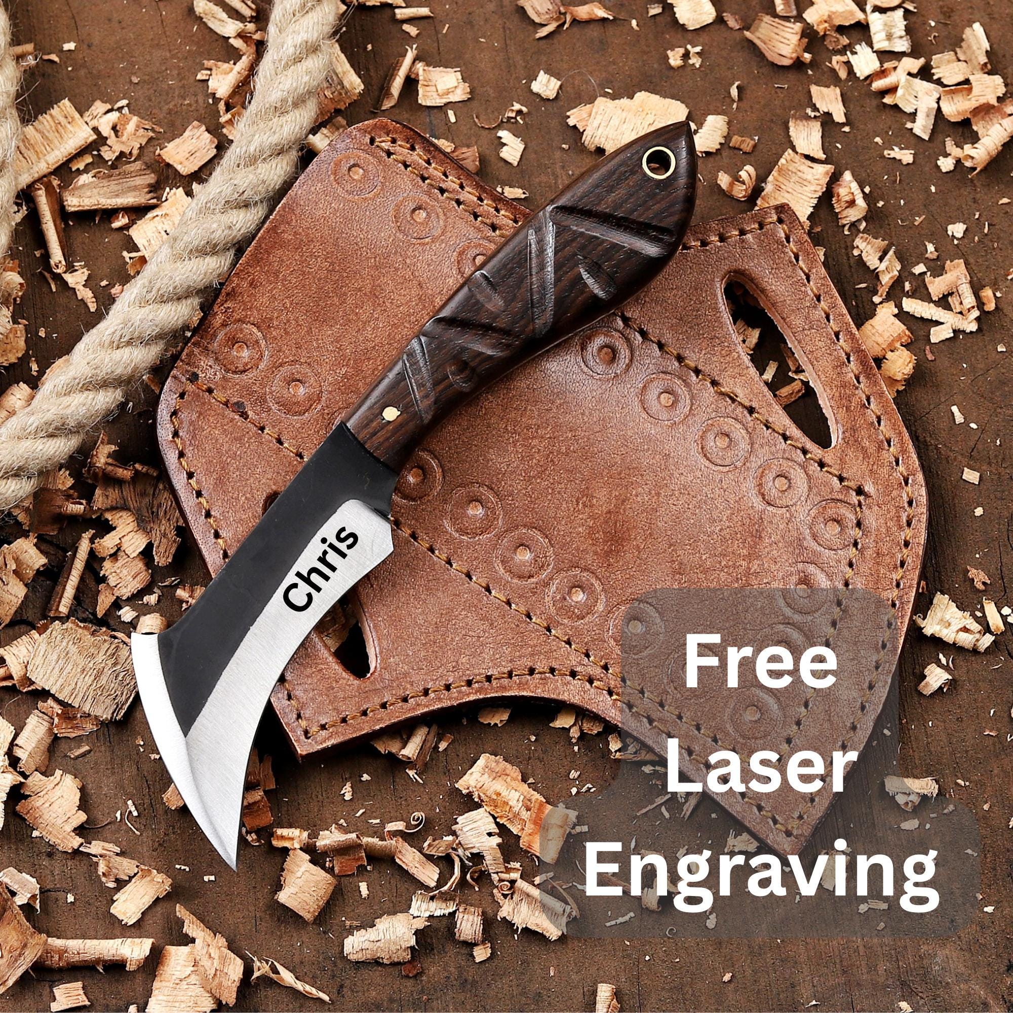 Personalized Hawkbill Knife with Sheath