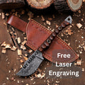 Personalized Damascus Steel EDC Fixed Blade Knife