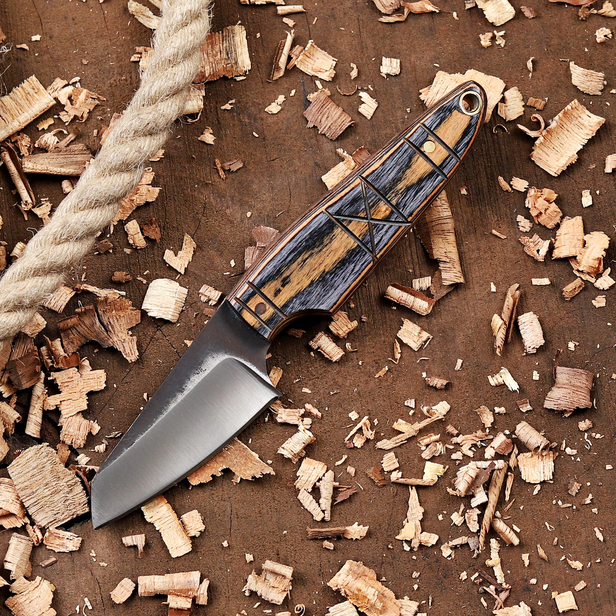 EDC Fixed Blade Knife with Cross Body Sheath