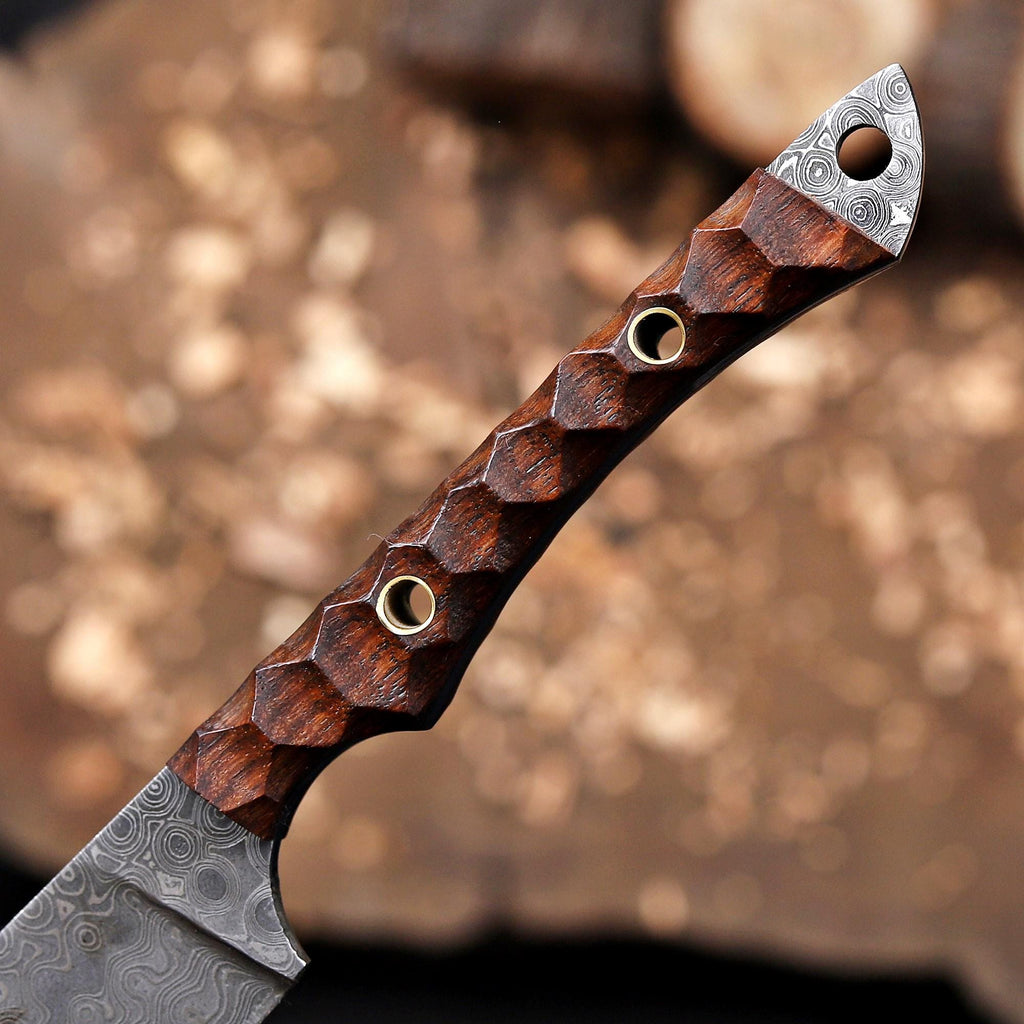 Personalized Damascus Steel EDC Fixed Blade Knife