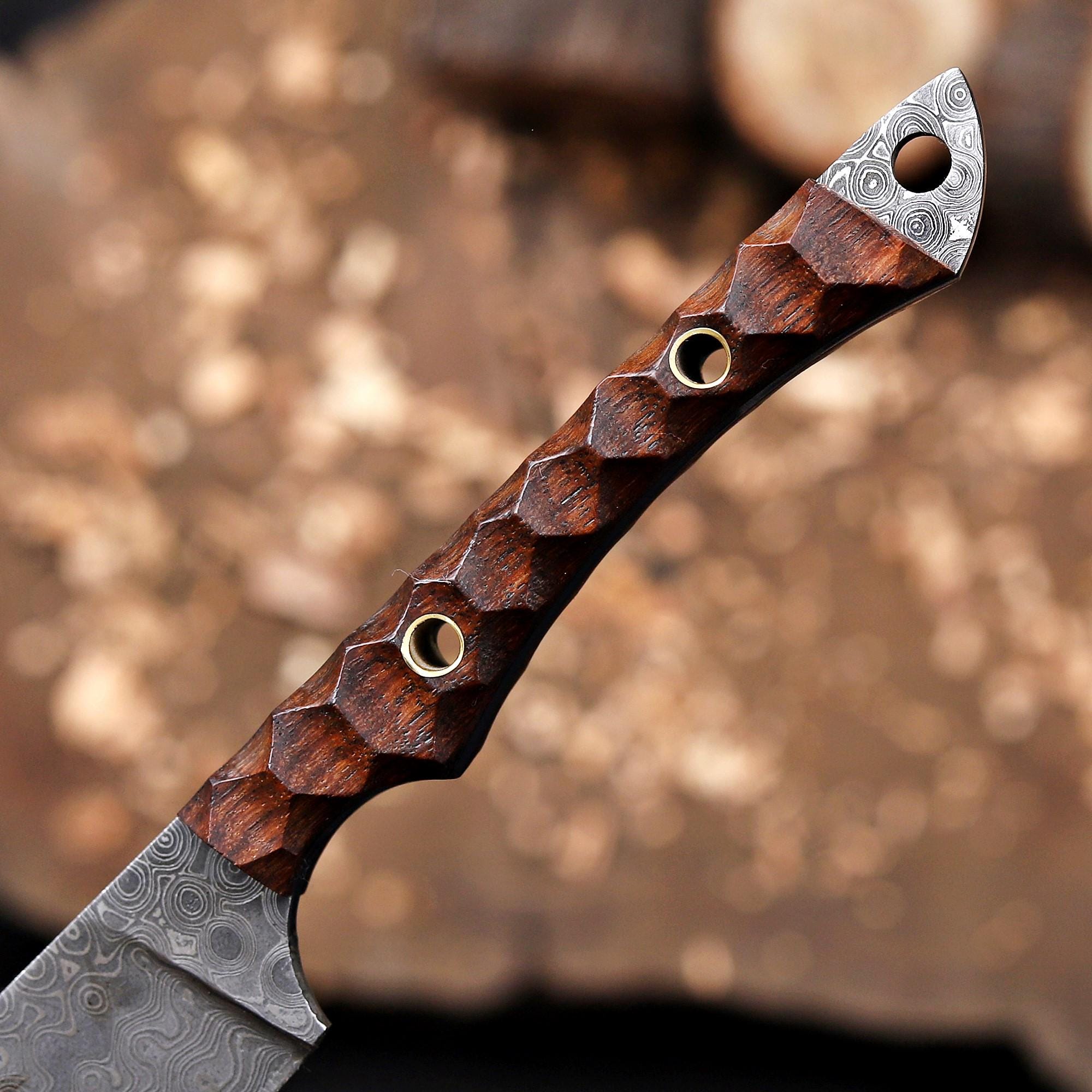 Personalized Damascus Steel EDC Fixed Blade Knife