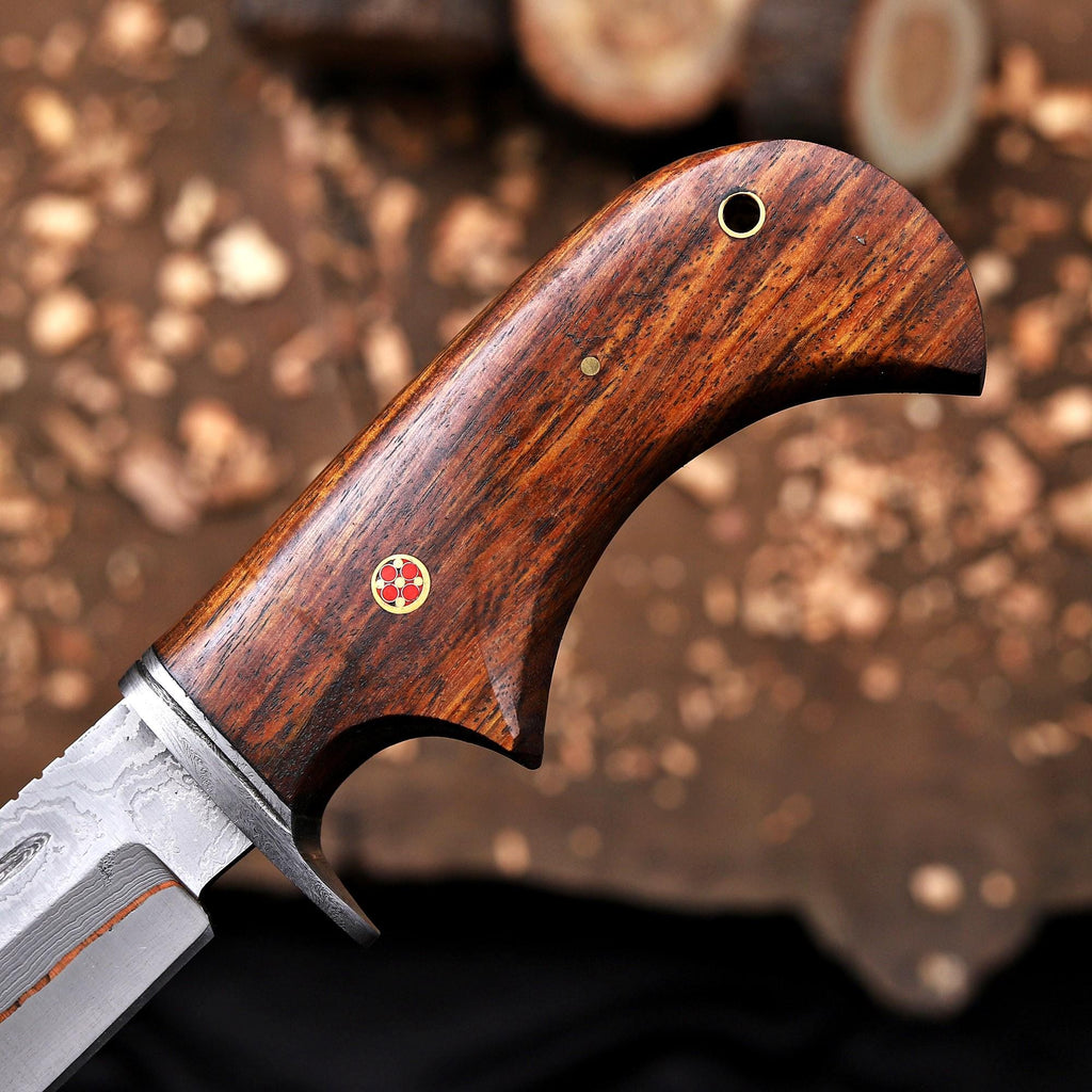 Handmade Copper Damascus Hunting Knife