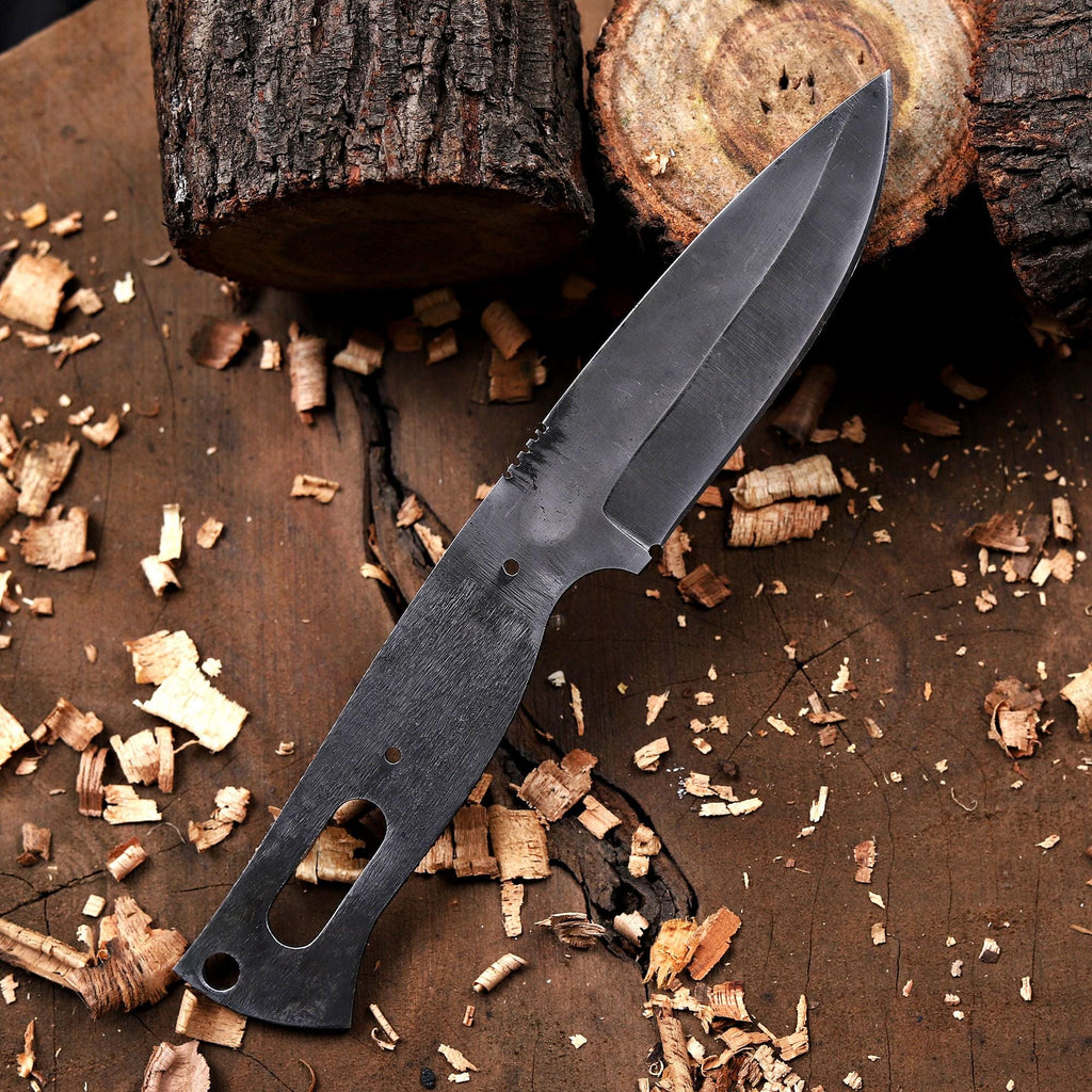 Personalized Skinner Knife Blank Blade - Full Tang Acid Washed Knife Blanks Kit - DIY Gift For Knife makers, Hunters & Outdoorsmen