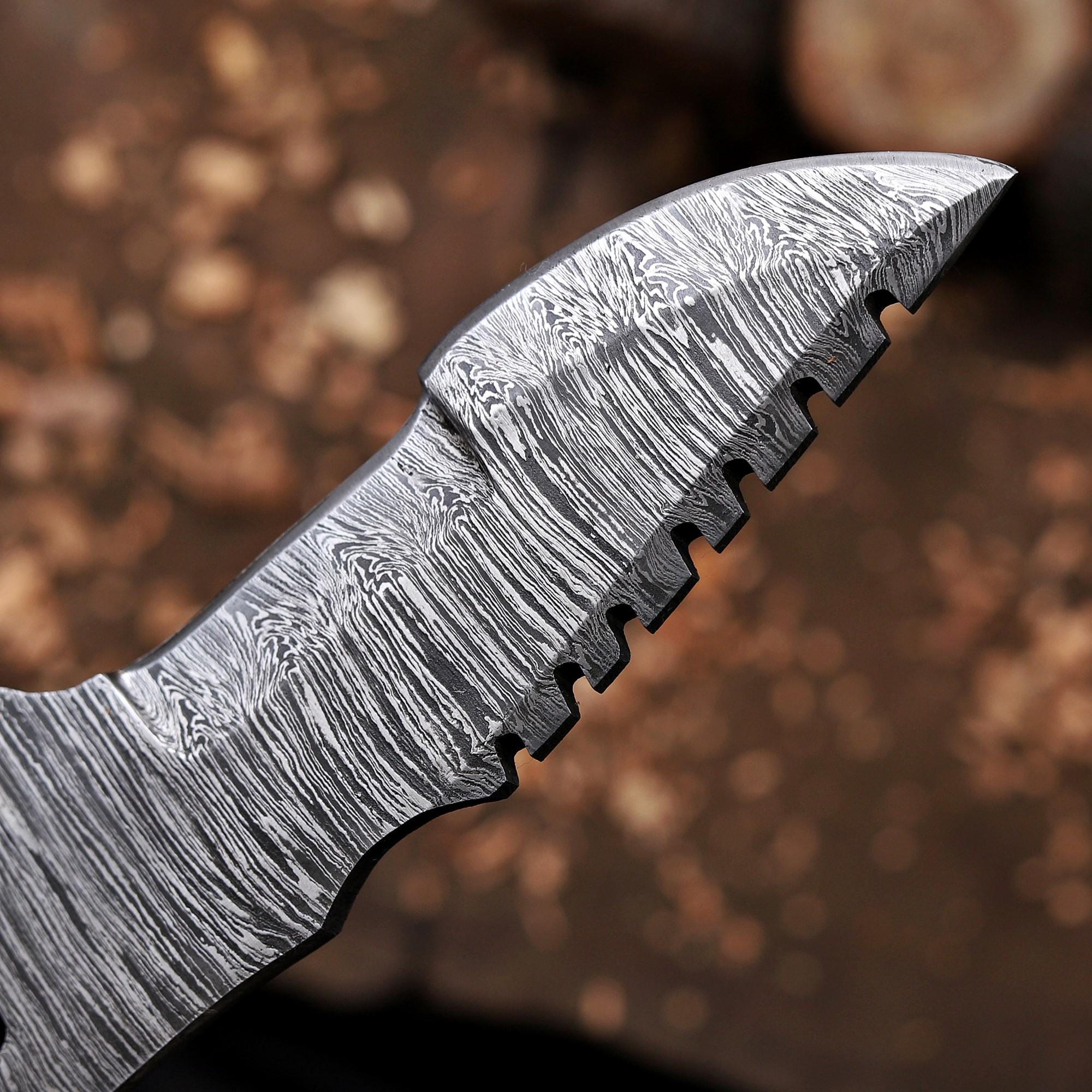 10" Hand Forged Damascus Steel Tracker Knife Blank Blade
