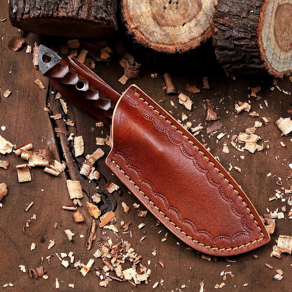Personalized Damascus Steel EDC Fixed Blade Knife