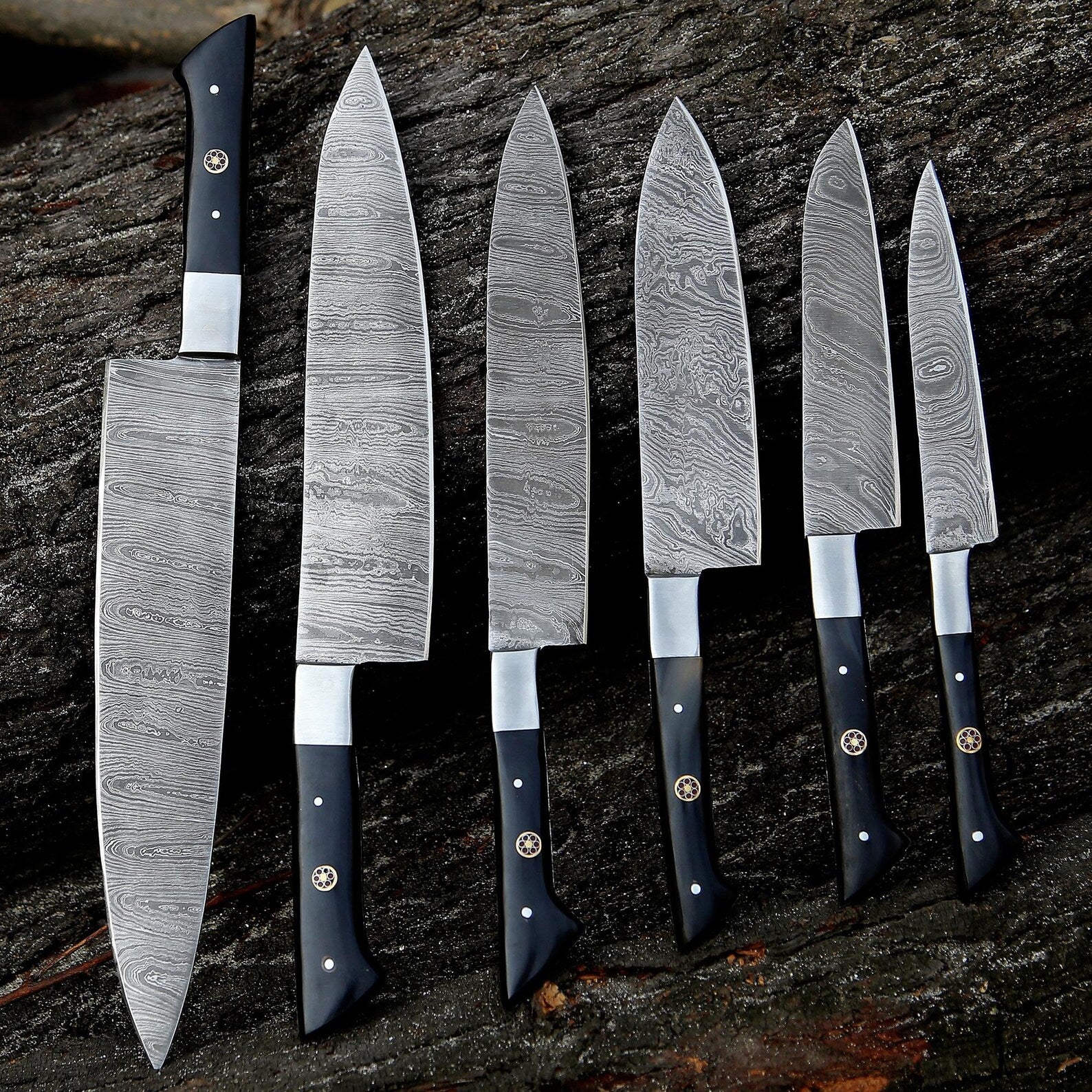 Handmade Damascus Kitchen Knife Set – Professional Chef Knives