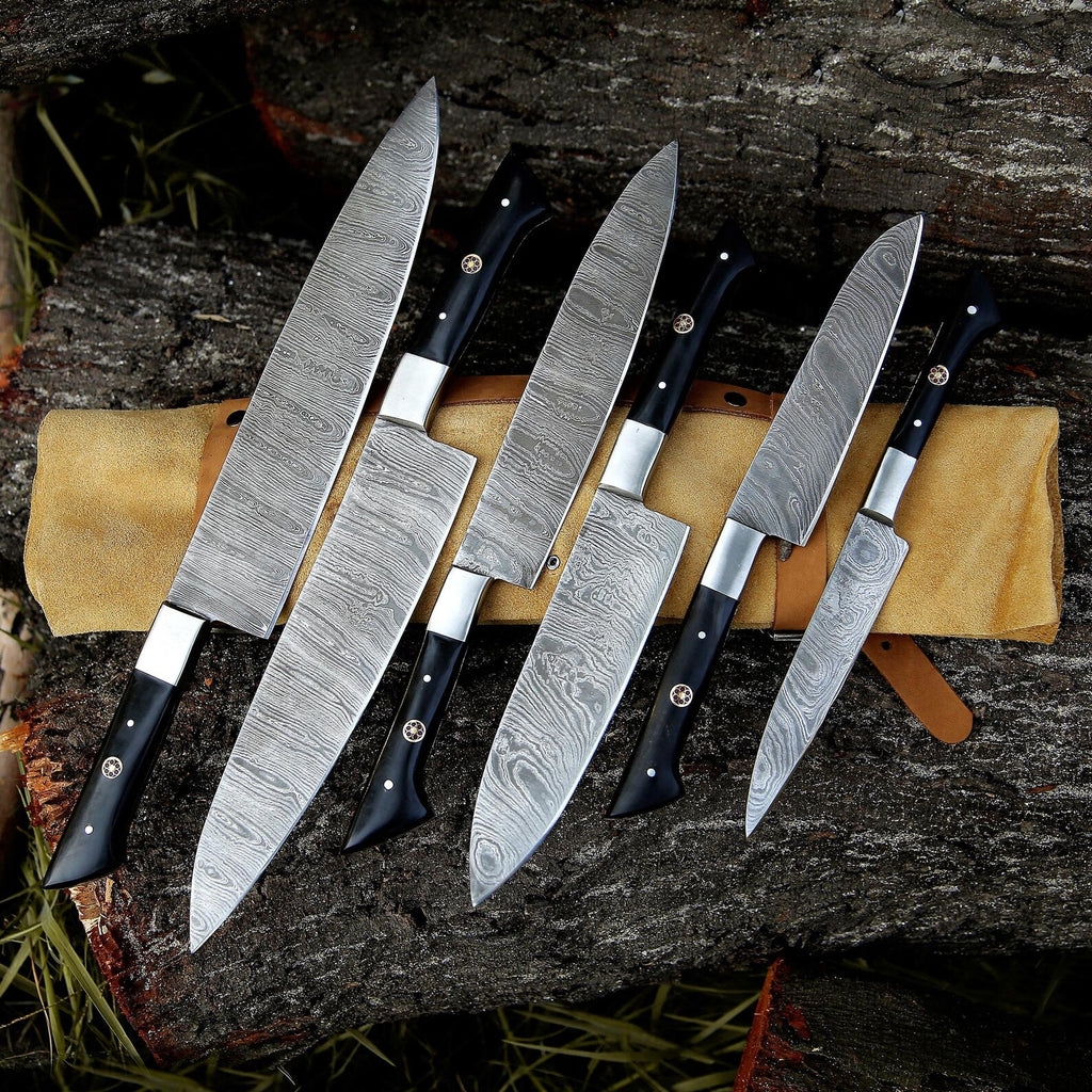 Handmade Damascus Kitchen Knife Set – Professional Chef Knives