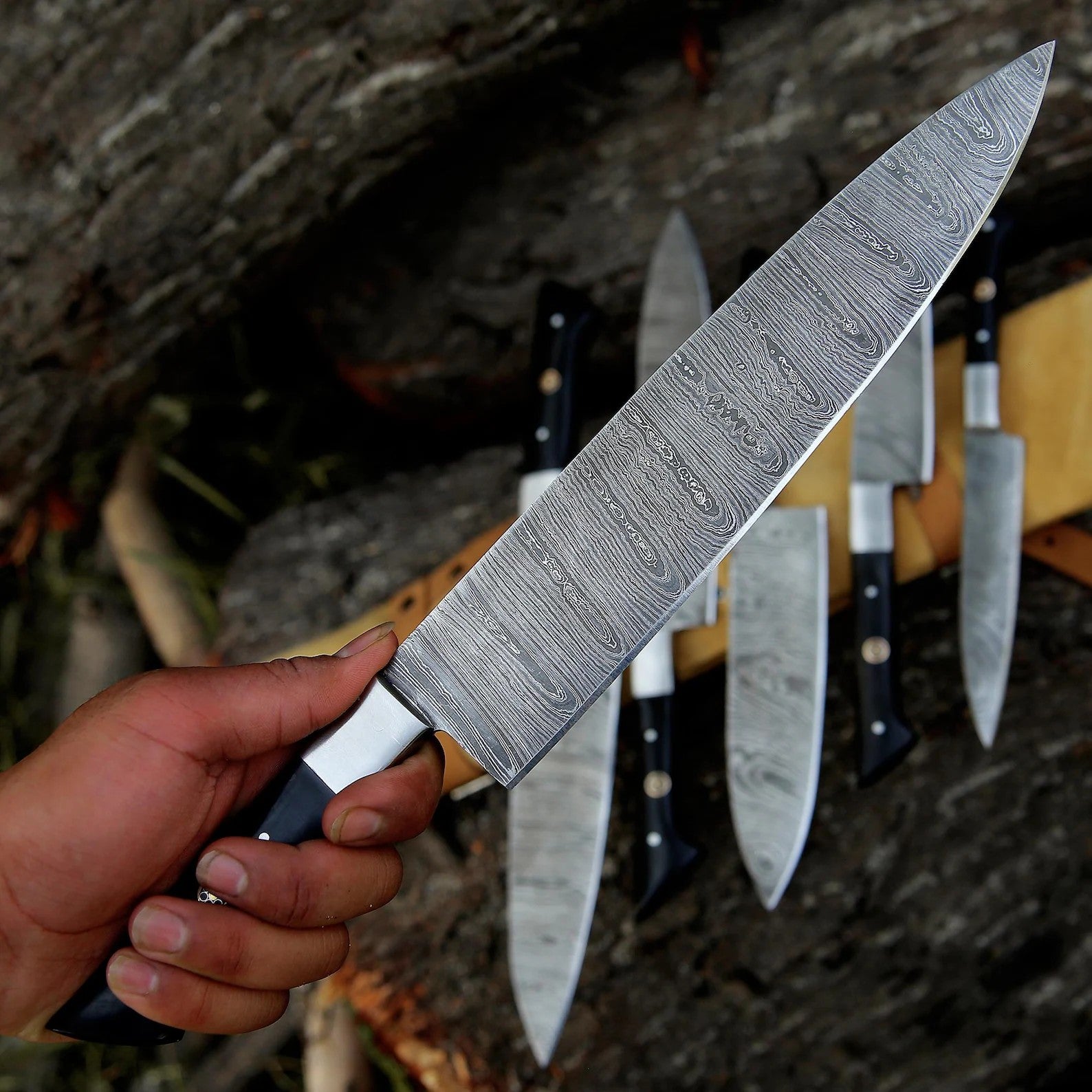 Handmade Damascus Kitchen Knife Set – Professional Chef Knives