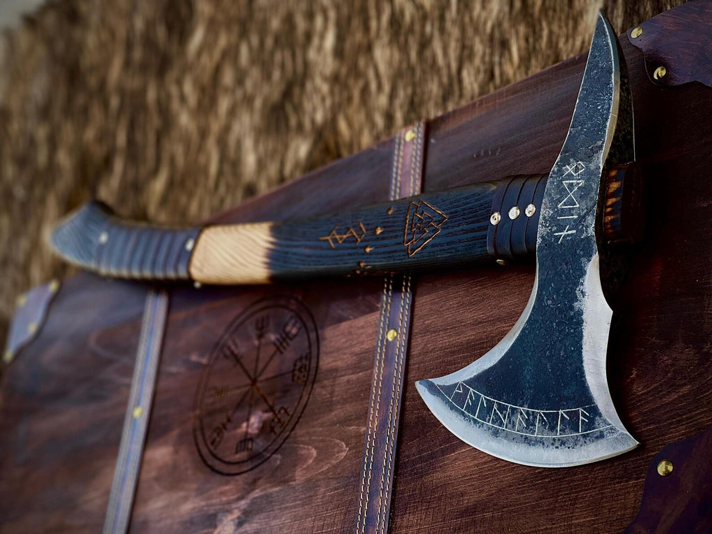 Nordic Forge Handmade Viking Bearded Axe With Leather Sheath