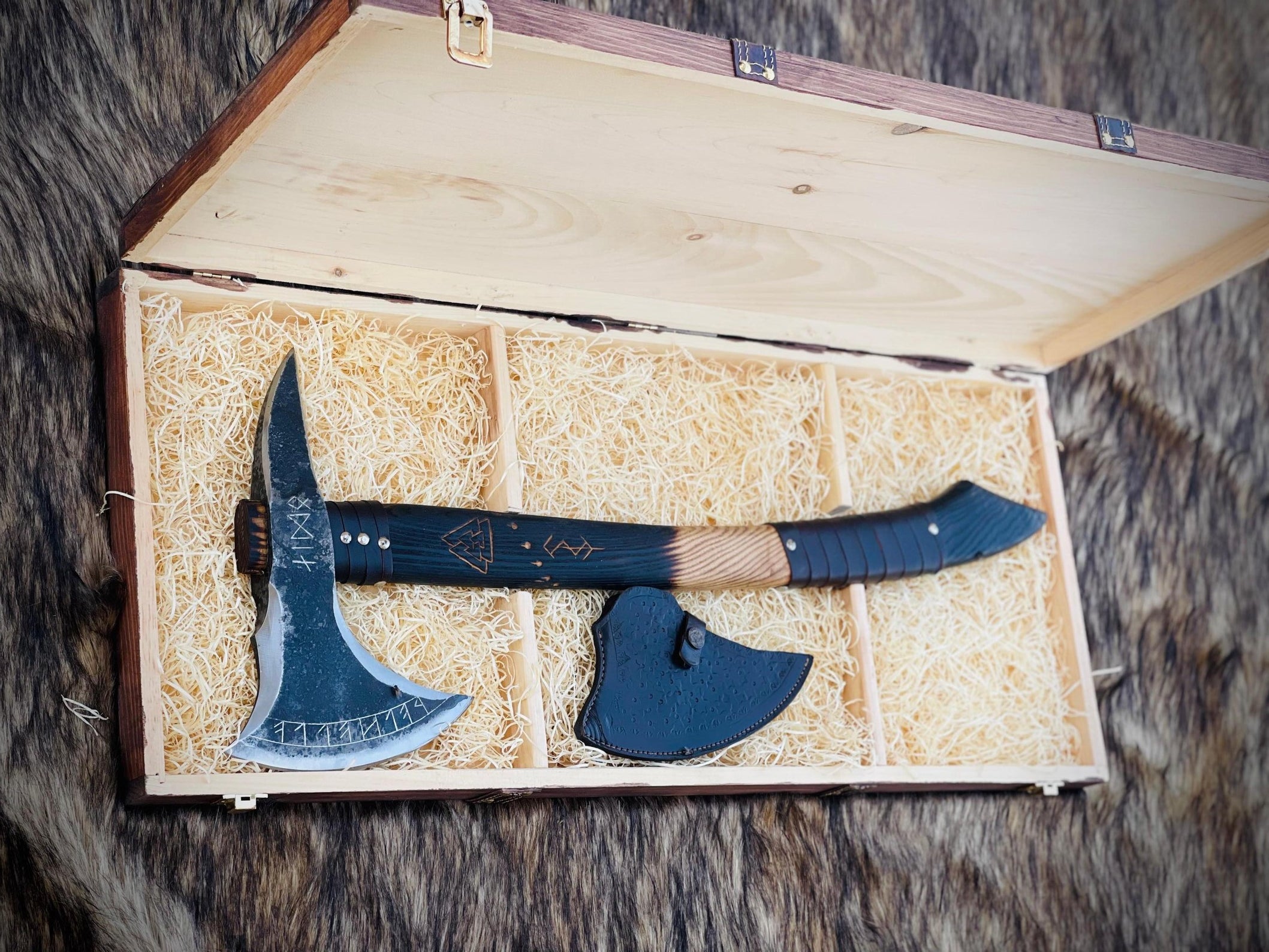 Nordic Forge Handmade Viking Bearded Axe With Leather Sheath