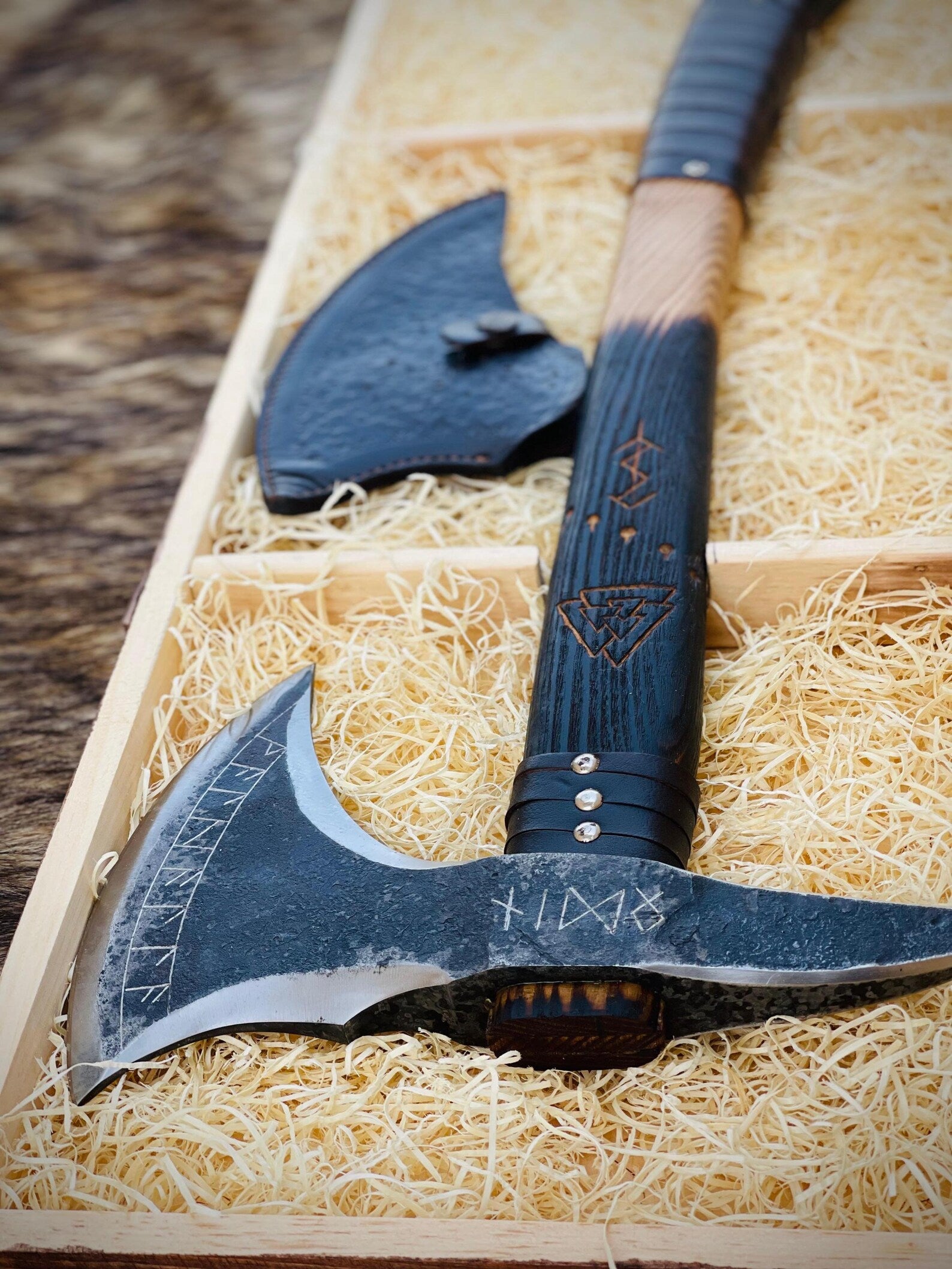 Nordic Forge Handmade Viking Bearded Axe With Leather Sheath