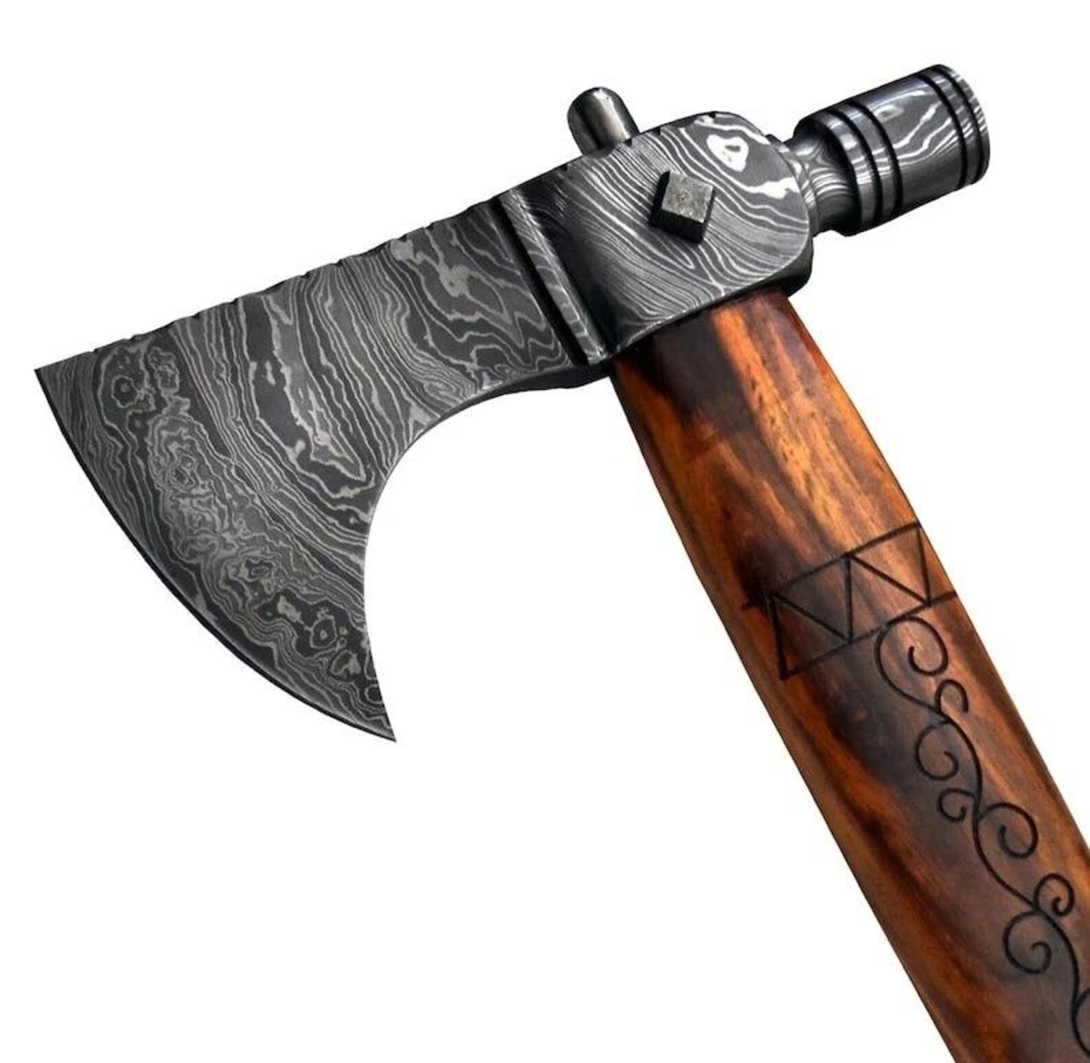 Nordic Forge Hand Forged Damascus Viking Axe