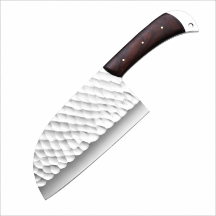 Nordic Forge Handmade Stainless Steel Chopper Cleaver Knife Rosewood Handle Full Tang Ambidextrous Butcher Knives