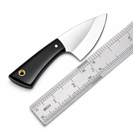 Nordic Forge Custom Fixed Bla Knife Black Horn de EDCHandle Leather Sheath OEM Customizable Full Tang 12c27 Steel Industrial