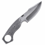 Premium stainless steel knife blank with full tang design, ring handle, jimping, and custom laser engraving available for knife makers