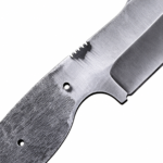 Premium stainless steel knife blank with full tang design, ring handle, jimping, and custom laser engraving available for knife makers