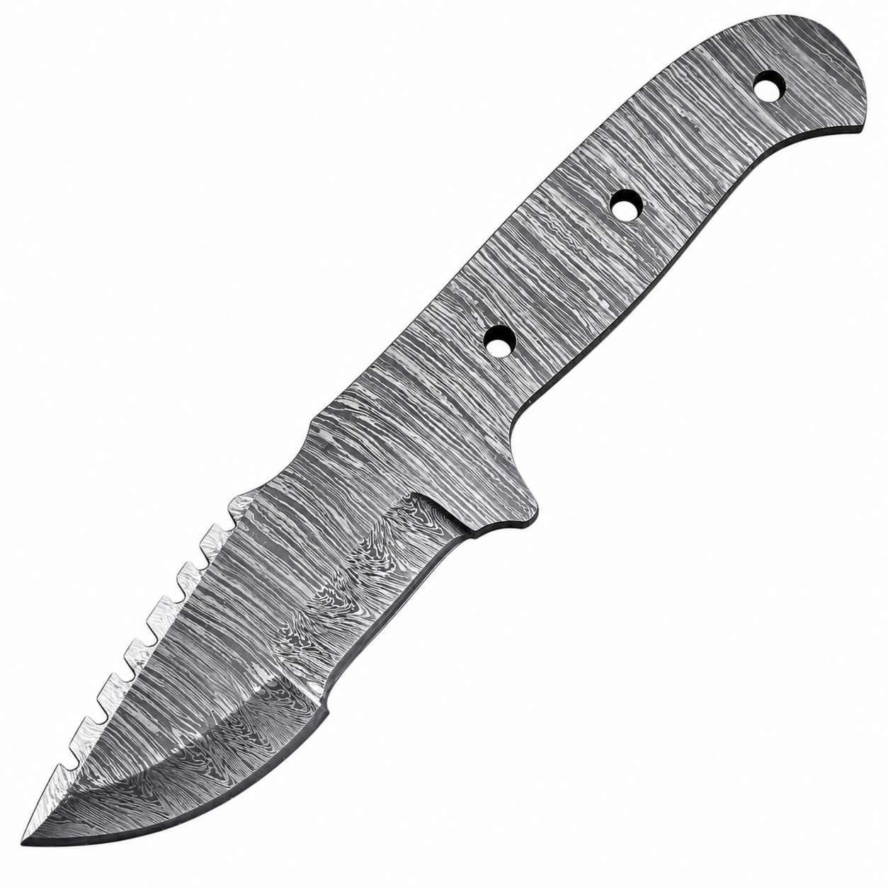 ChatGPT Image Sep 22, 2026, 03_18_17 AM Premium Damascus steel knife blank with full tang design and custom handle mounting holes