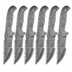 Premium Damascus steel knife blank with full tang design and custom handle mounting holes
