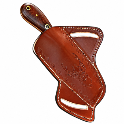 Wide fixed blade utility knife with distinctive scalloped metal finish