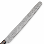Damascus Brisket Slicing Knife with orange-black handle and mosaic pin